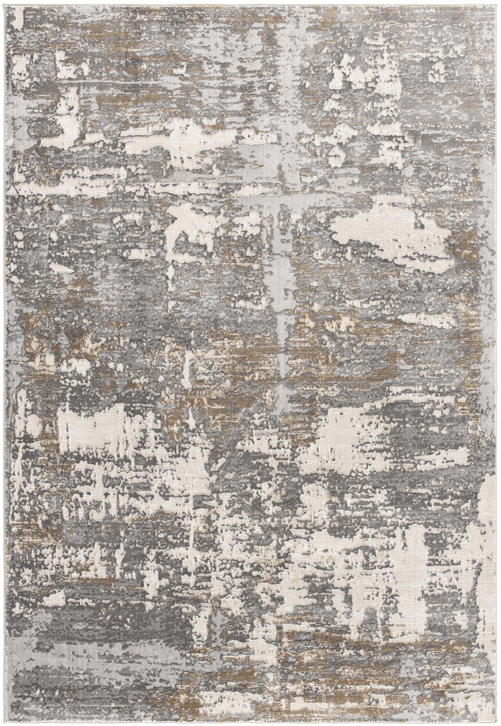 4' X 6' Beige And Gray Distressed Area Rug-Area Rugs-DECOROLALA