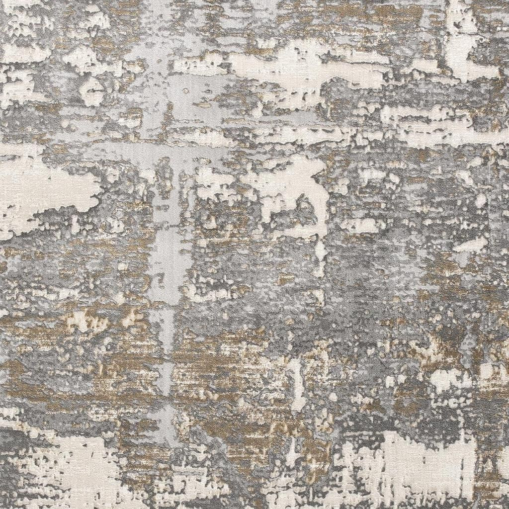 4' X 6' Beige And Gray Distressed Area Rug-Area Rugs-DECOROLALA