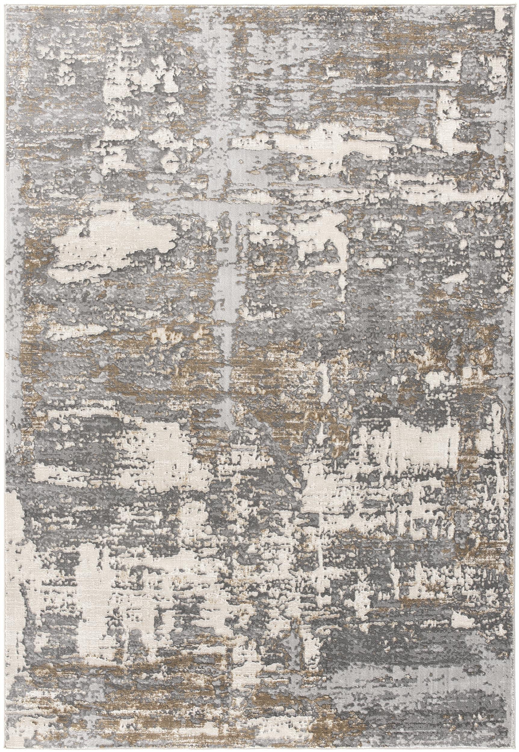 4' X 6' Beige And Gray Distressed Area Rug-Area Rugs-DECOROLALA