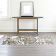 4' X 6' Beige And Gray Distressed Area Rug-Area Rugs-DECOROLALA
