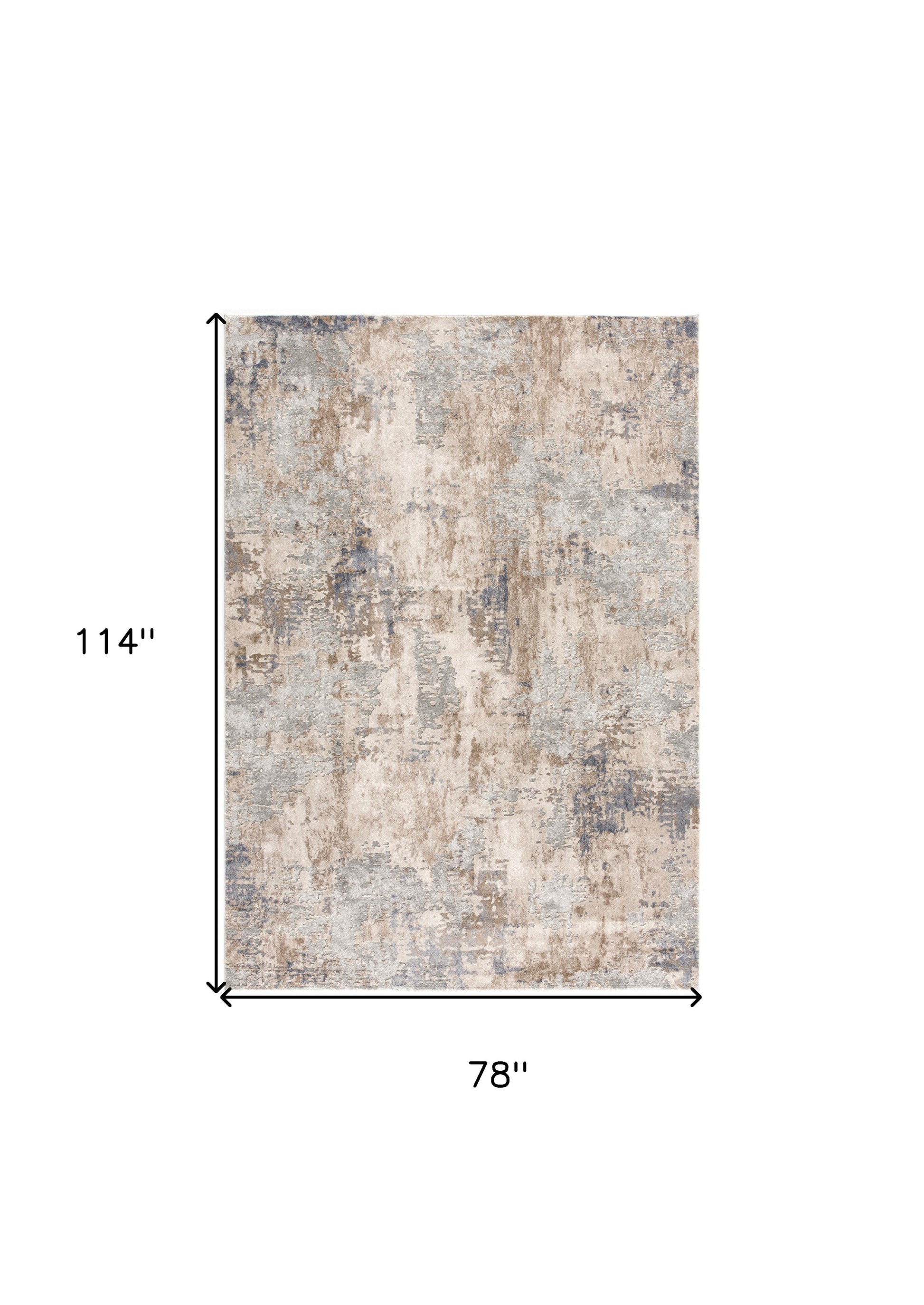 4' X 6' Beige And Ivory Abstract Area Rug-Area Rugs-DECOROLALA