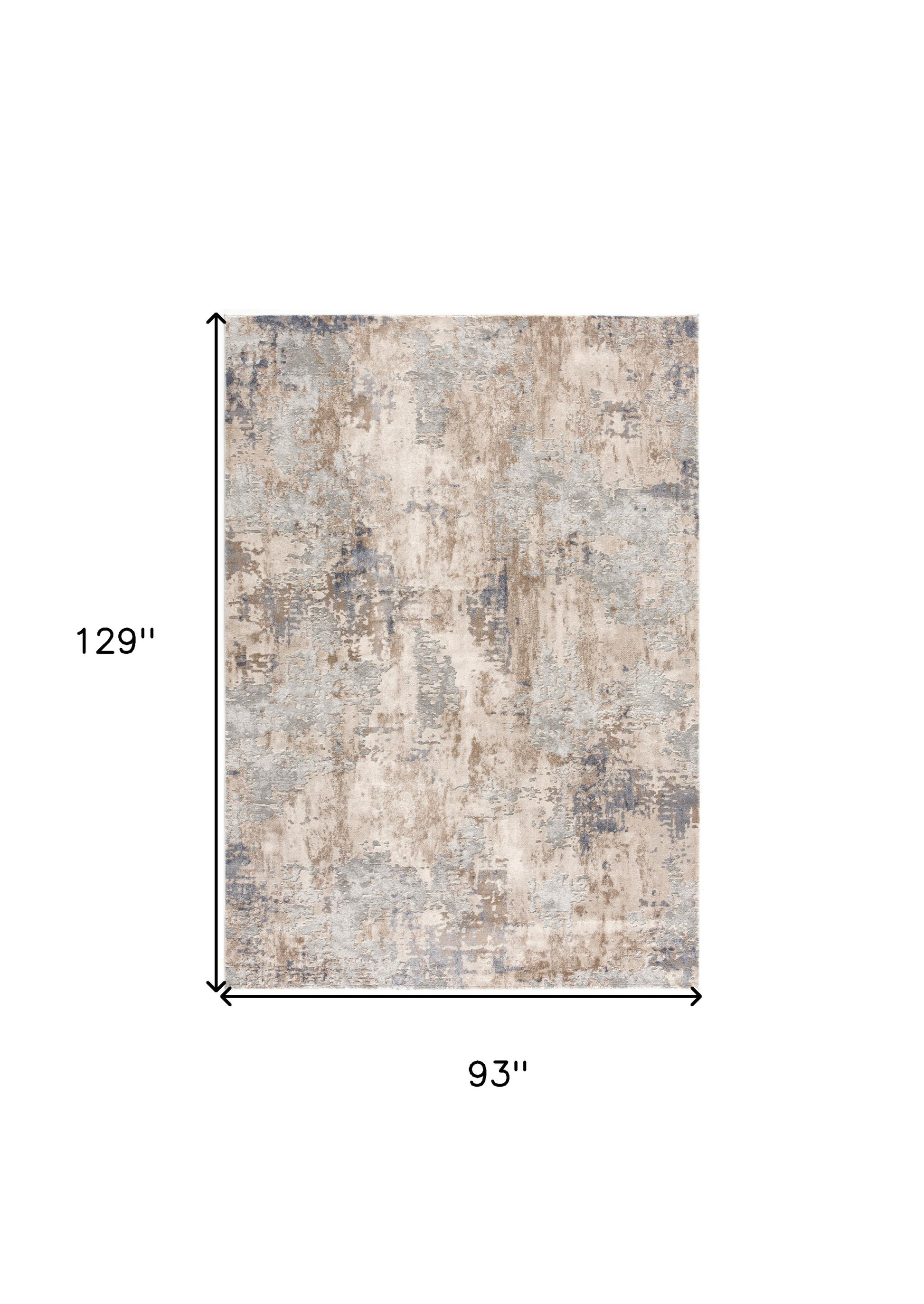 4' X 6' Beige And Ivory Abstract Area Rug-Area Rugs-DECOROLALA