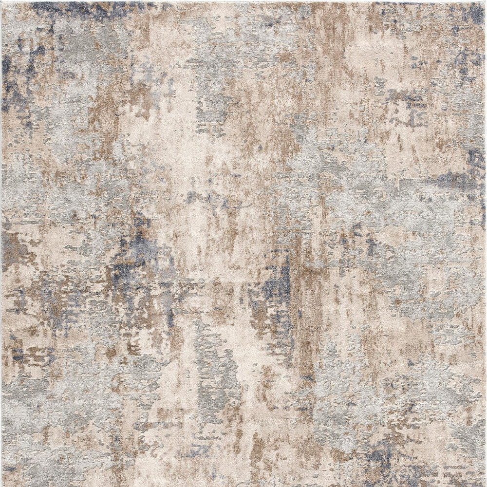 4' X 6' Beige And Ivory Abstract Area Rug-Area Rugs-DECOROLALA
