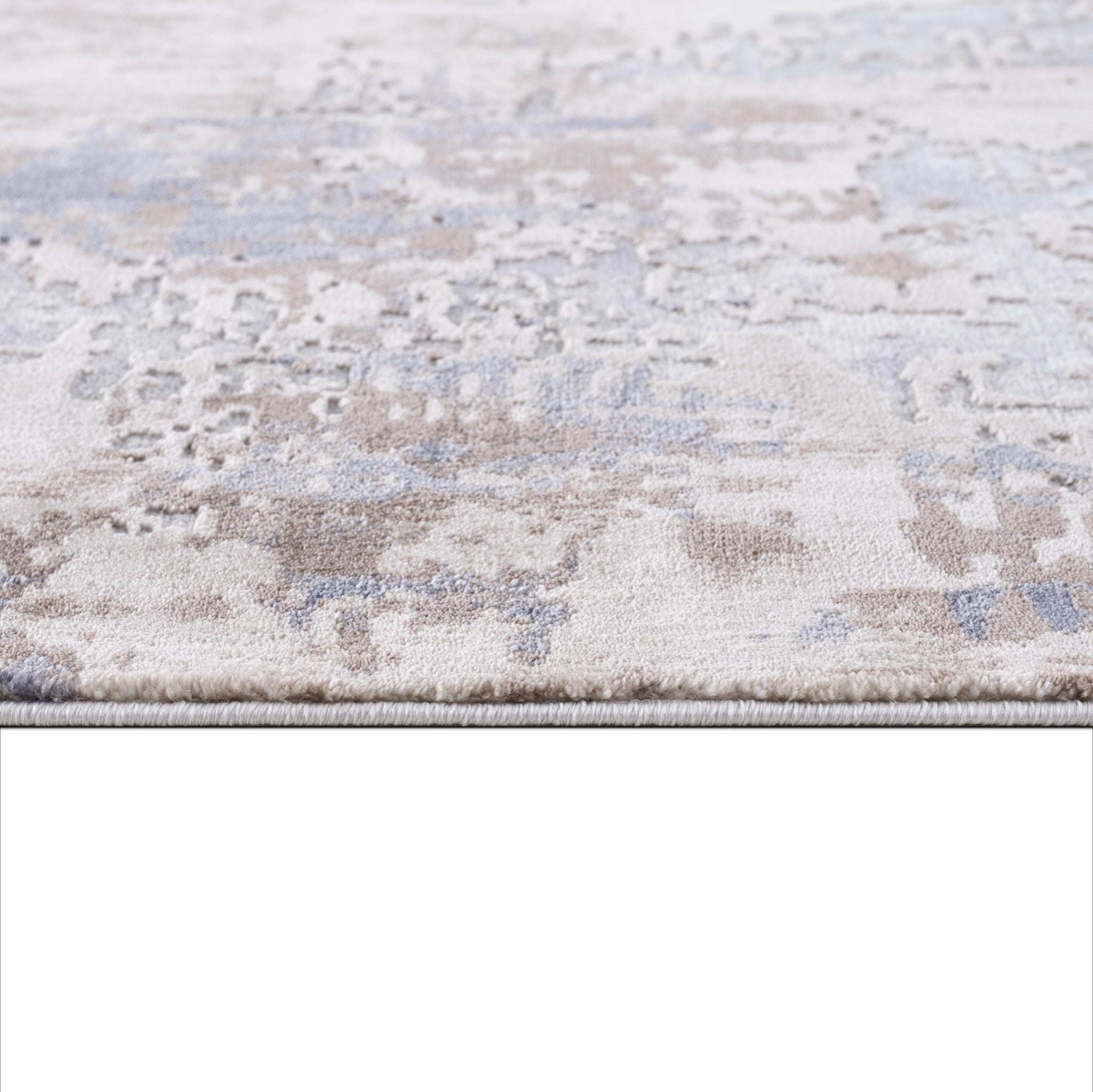 4' X 6' Beige And Ivory Abstract Area Rug-Area Rugs-DECOROLALA