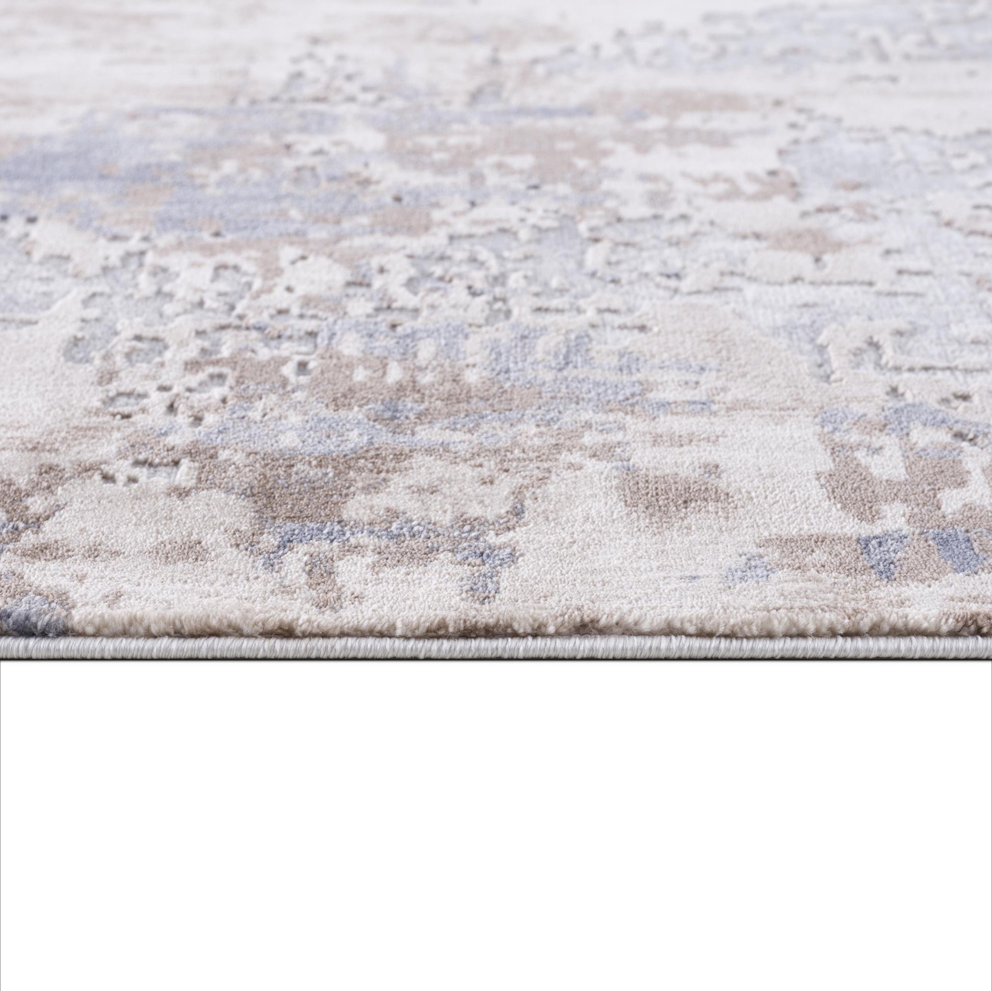 4' X 6' Beige And Ivory Abstract Area Rug-Area Rugs-DECOROLALA