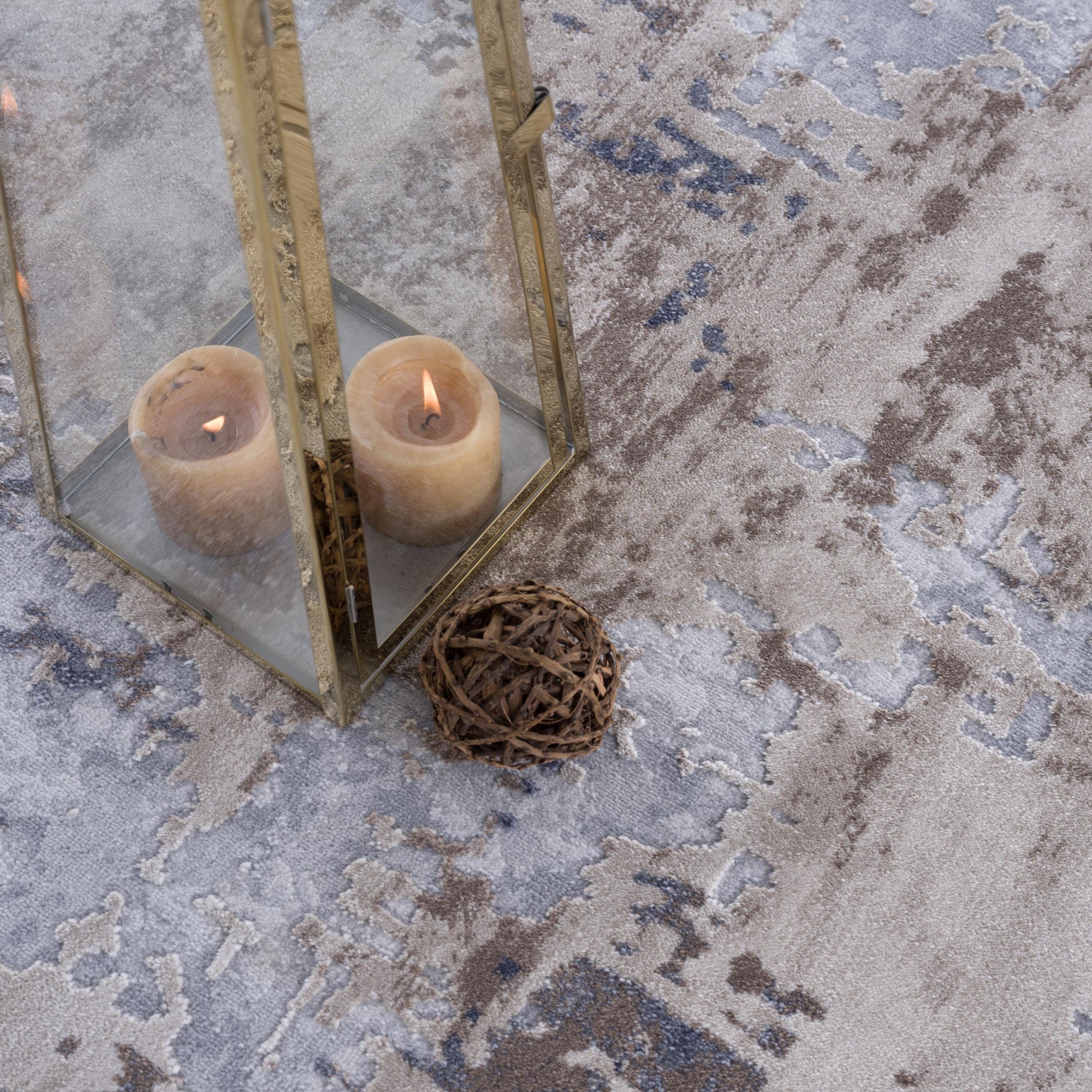 4' X 6' Beige And Ivory Abstract Area Rug-Area Rugs-DECOROLALA