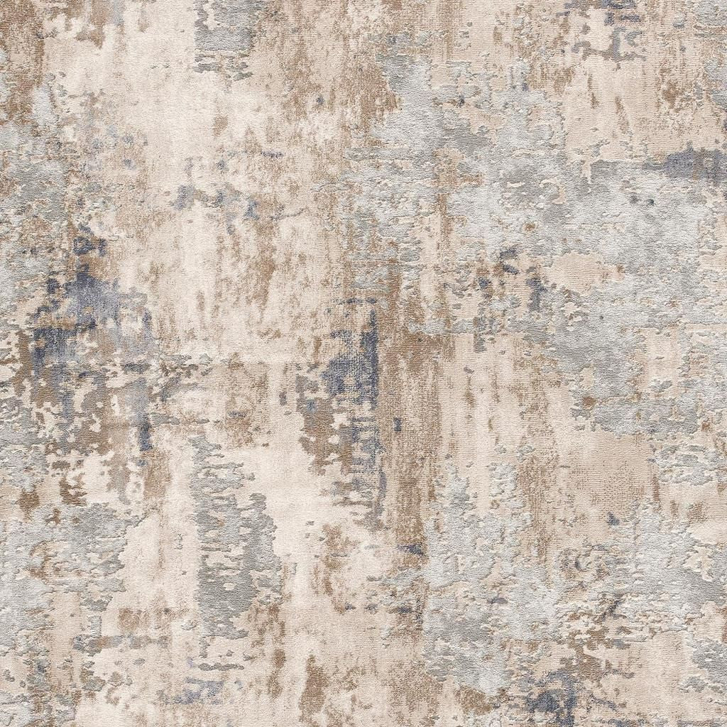 4' X 6' Beige And Ivory Abstract Area Rug-Area Rugs-DECOROLALA