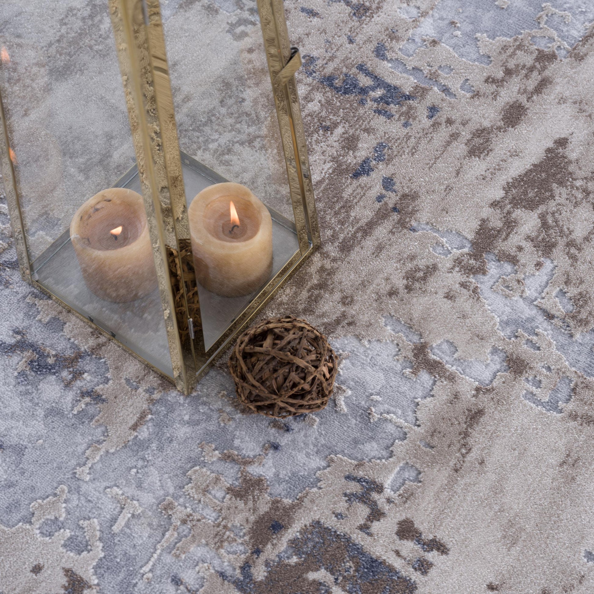 4' X 6' Beige And Ivory Abstract Area Rug-Area Rugs-DECOROLALA