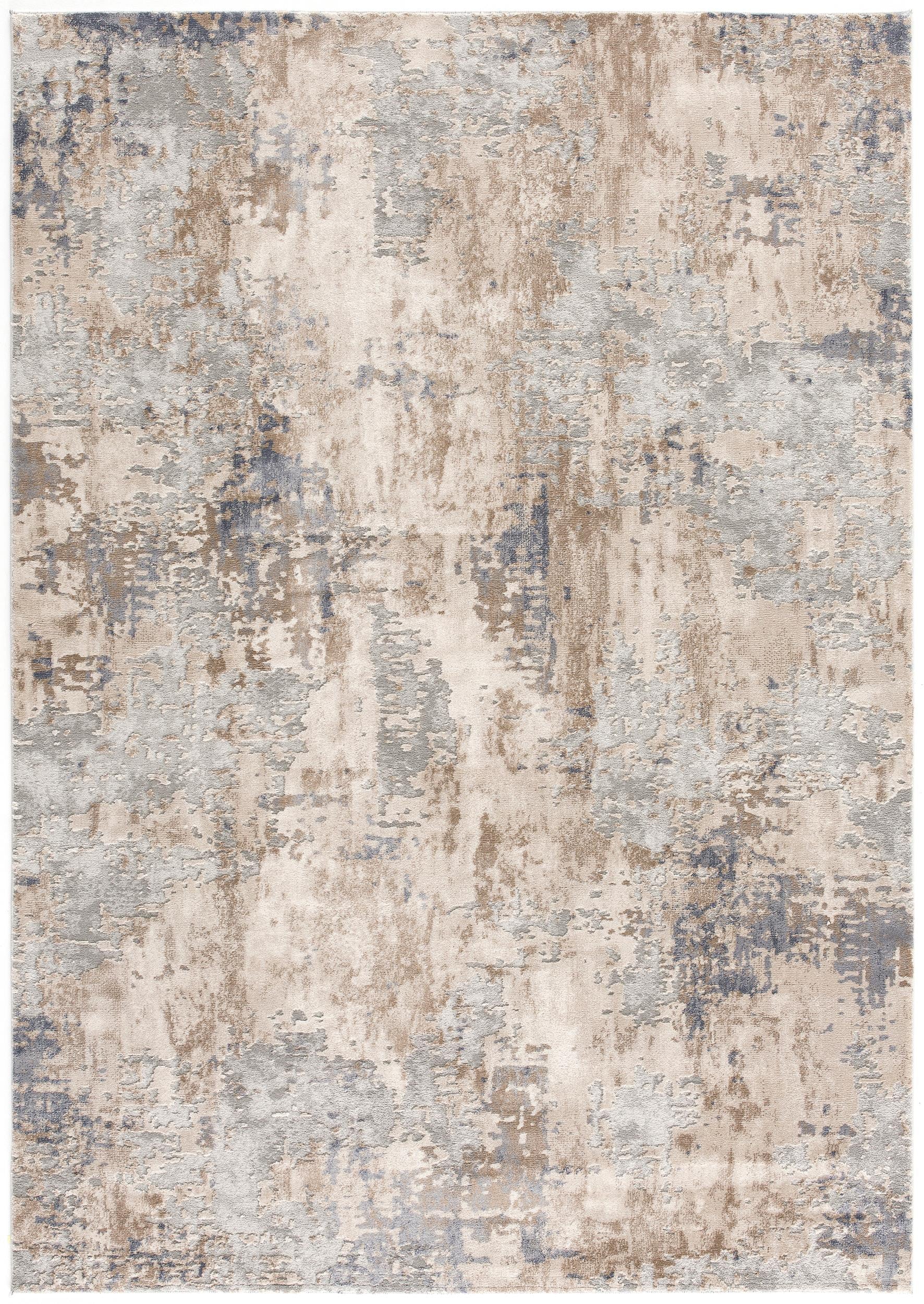 4' X 6' Beige And Ivory Abstract Area Rug-Area Rugs-DECOROLALA