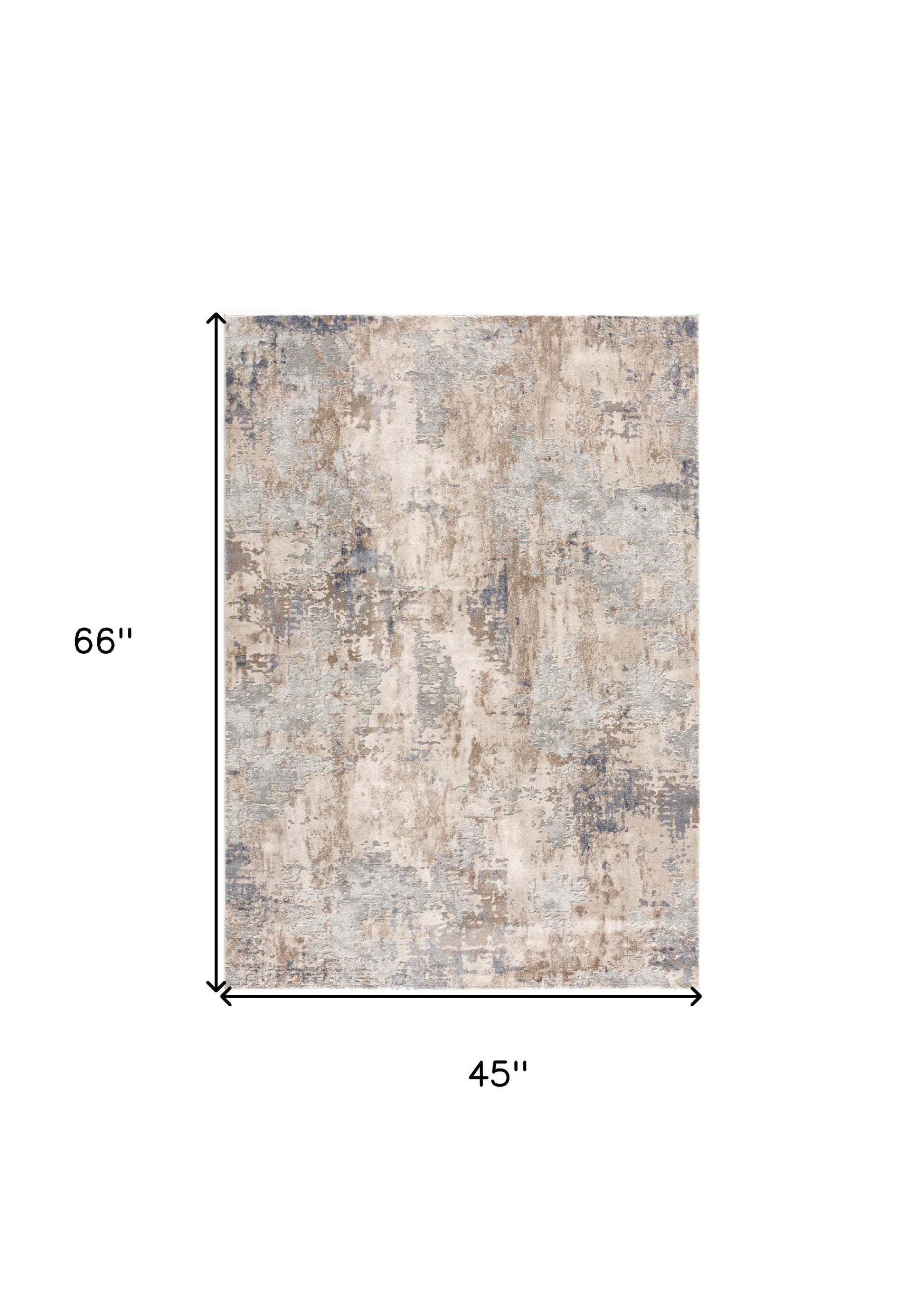 4' X 6' Beige And Ivory Abstract Area Rug-Area Rugs-DECOROLALA