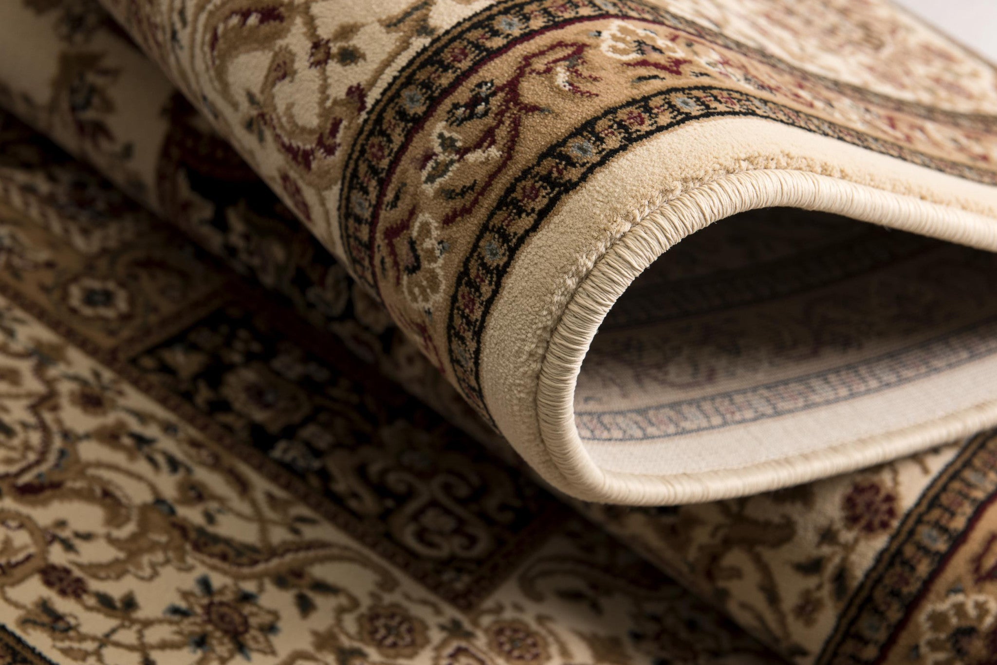 4' X 6' Black And Ivory Oriental Area Rug-Area Rugs-DECOROLALA