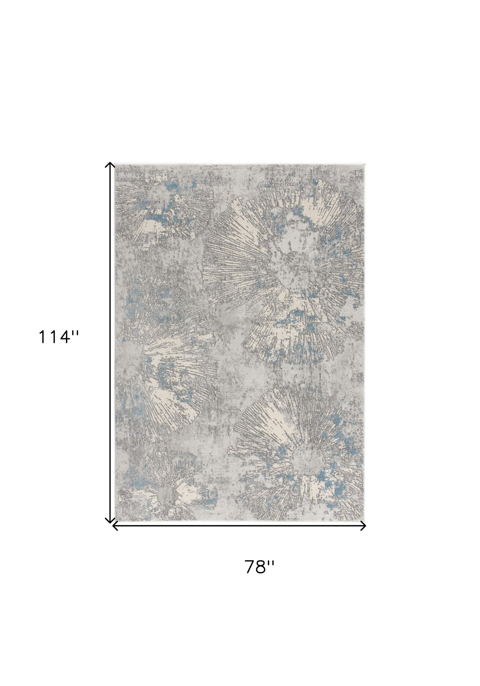 4' X 6' Blue Abstract Dhurrie Area Rug-Area Rugs-DECOROLALA
