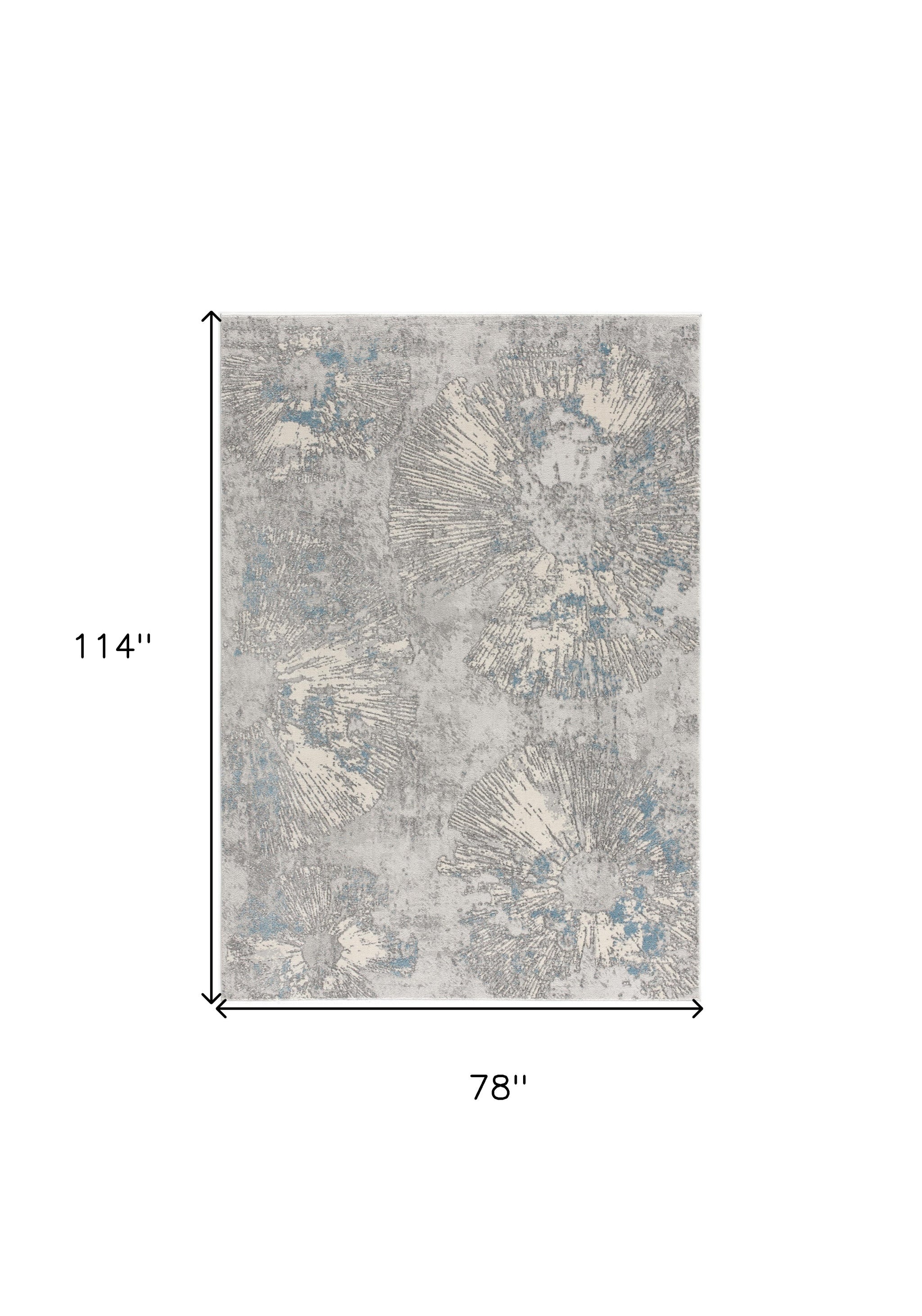 4' X 6' Blue Abstract Dhurrie Area Rug-Area Rugs-DECOROLALA