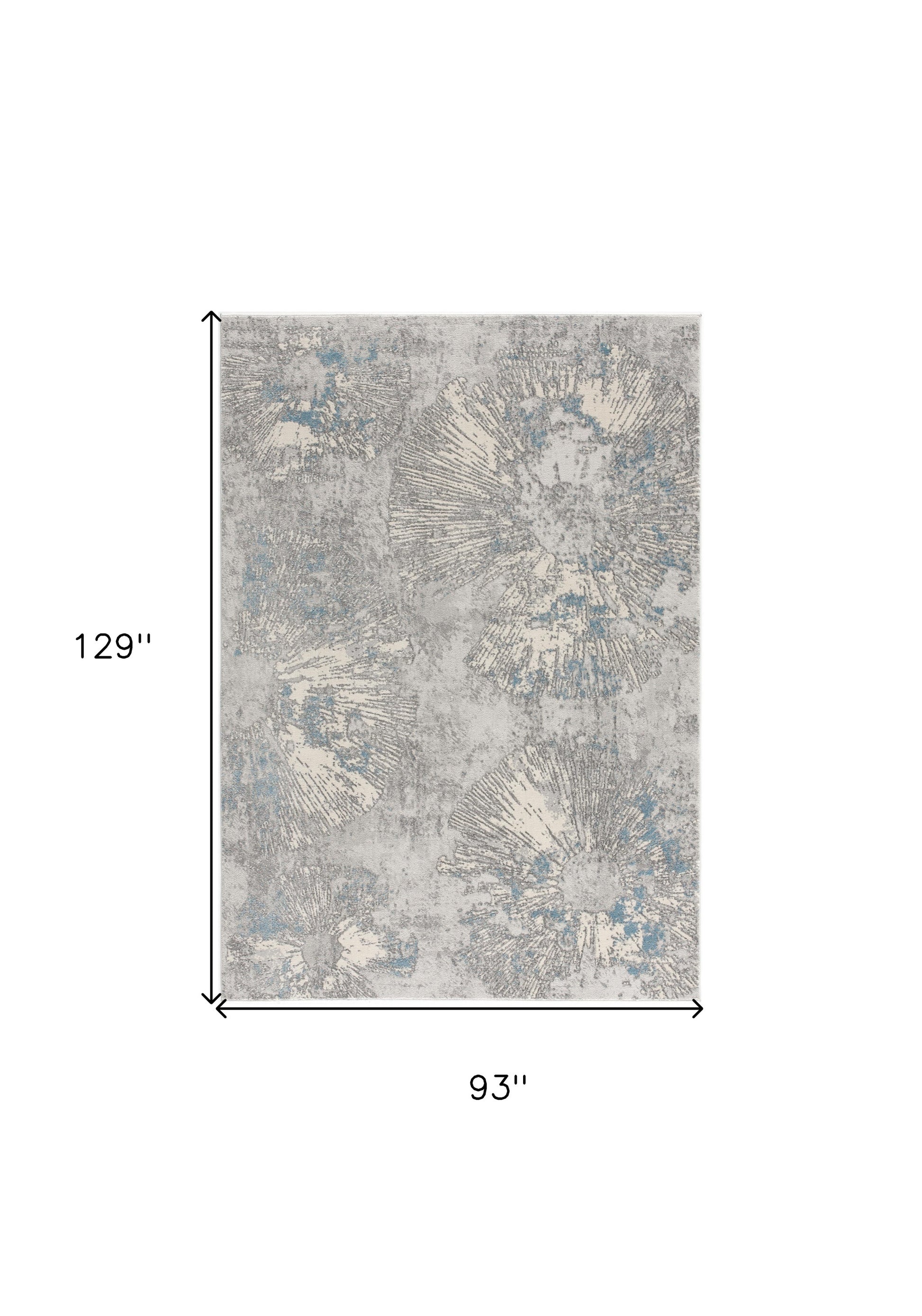 4' X 6' Blue Abstract Dhurrie Area Rug-Area Rugs-DECOROLALA