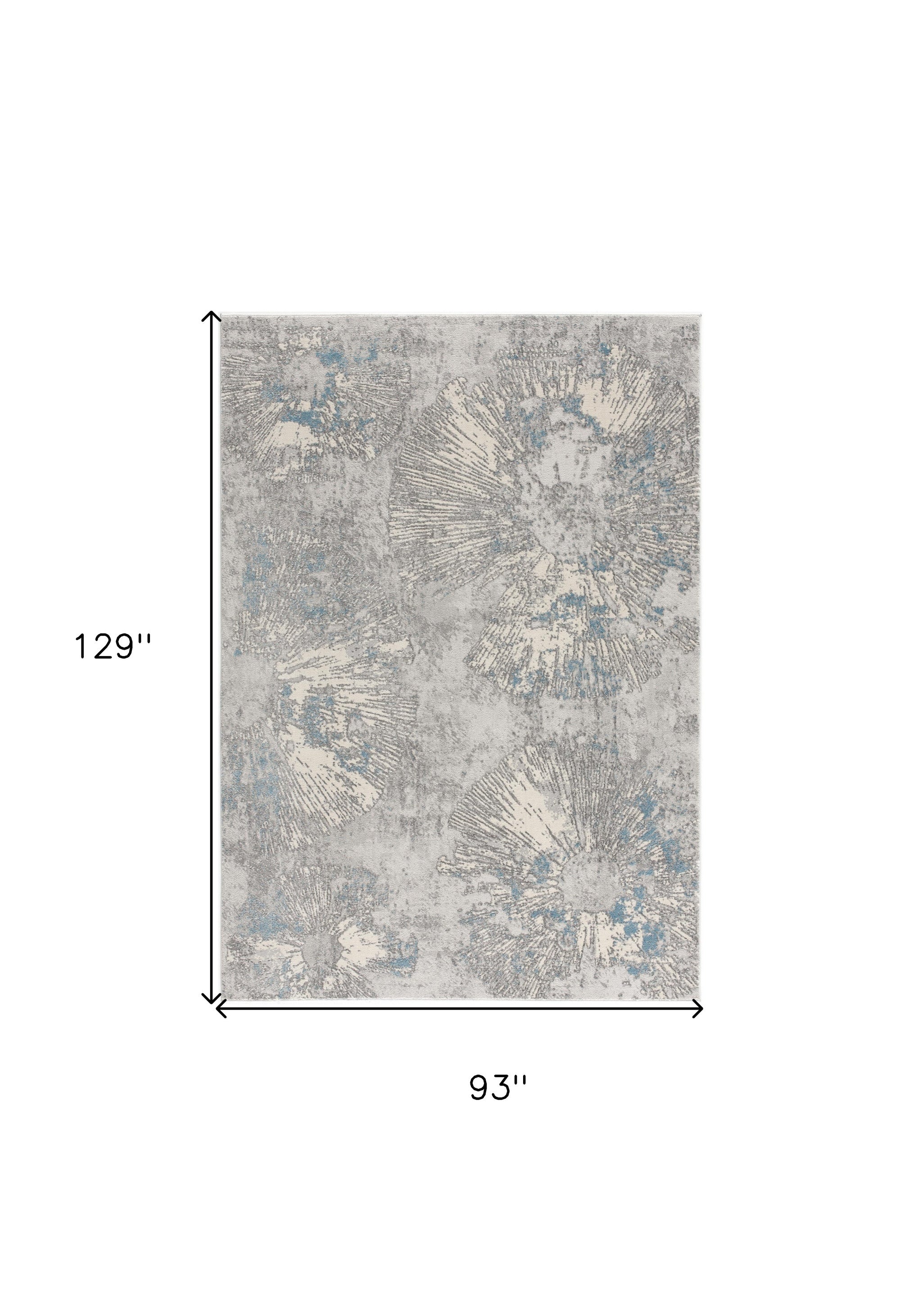 4' X 6' Blue Abstract Dhurrie Area Rug-Area Rugs-DECOROLALA