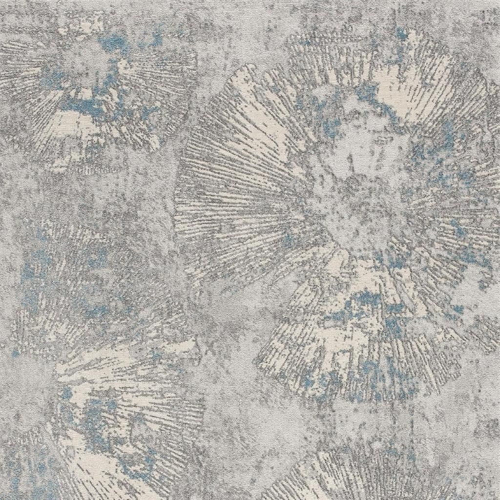 4' X 6' Blue Abstract Dhurrie Area Rug-Area Rugs-DECOROLALA