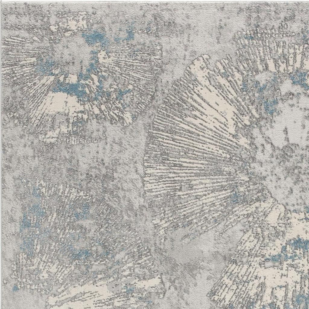 4' X 6' Blue Abstract Dhurrie Area Rug-Area Rugs-DECOROLALA