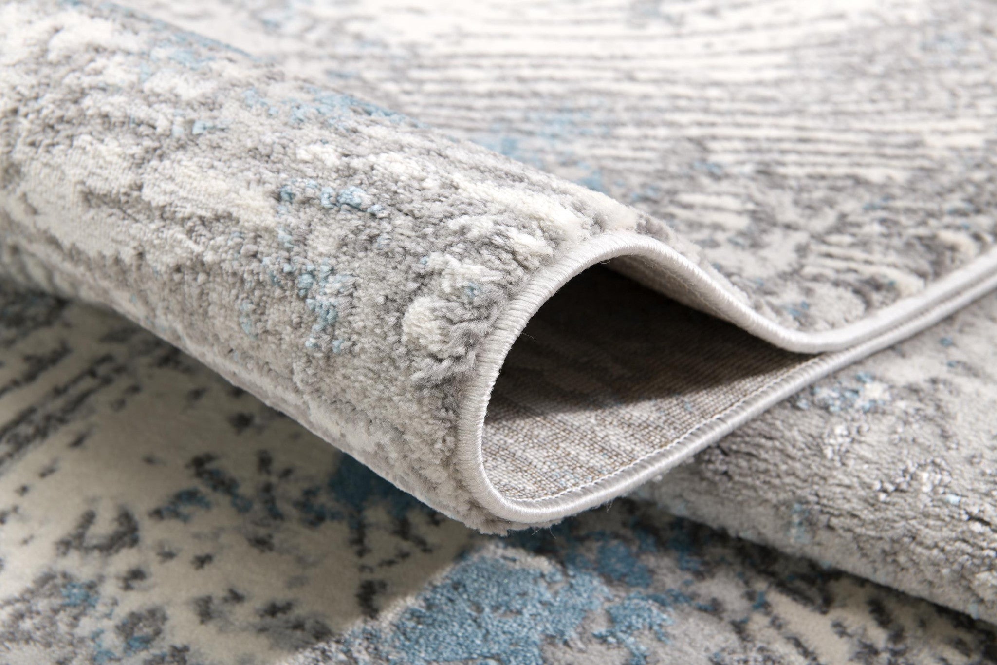 4' X 6' Blue Abstract Dhurrie Area Rug-Area Rugs-DECOROLALA