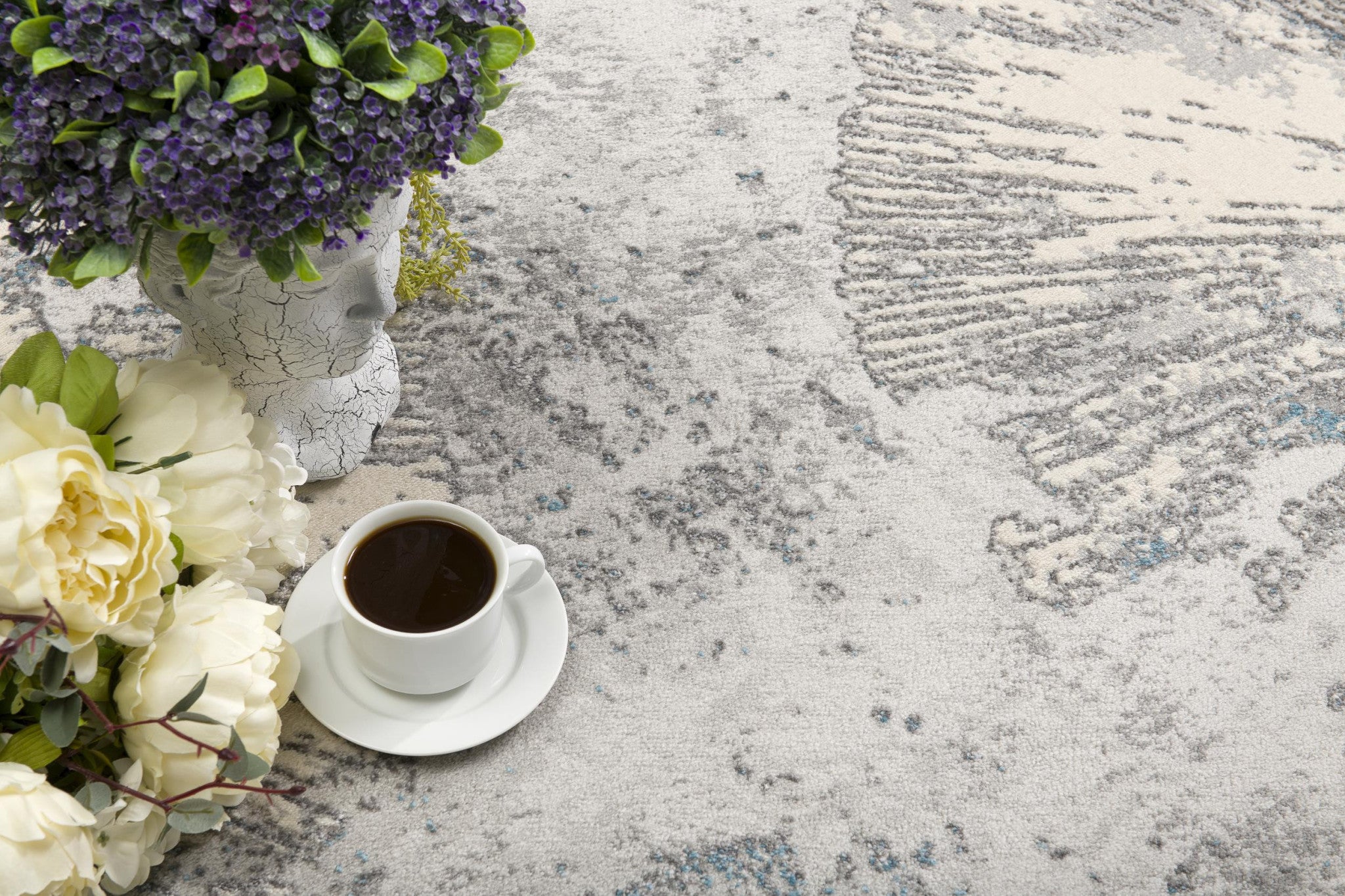 4' X 6' Blue Abstract Dhurrie Area Rug-Area Rugs-DECOROLALA