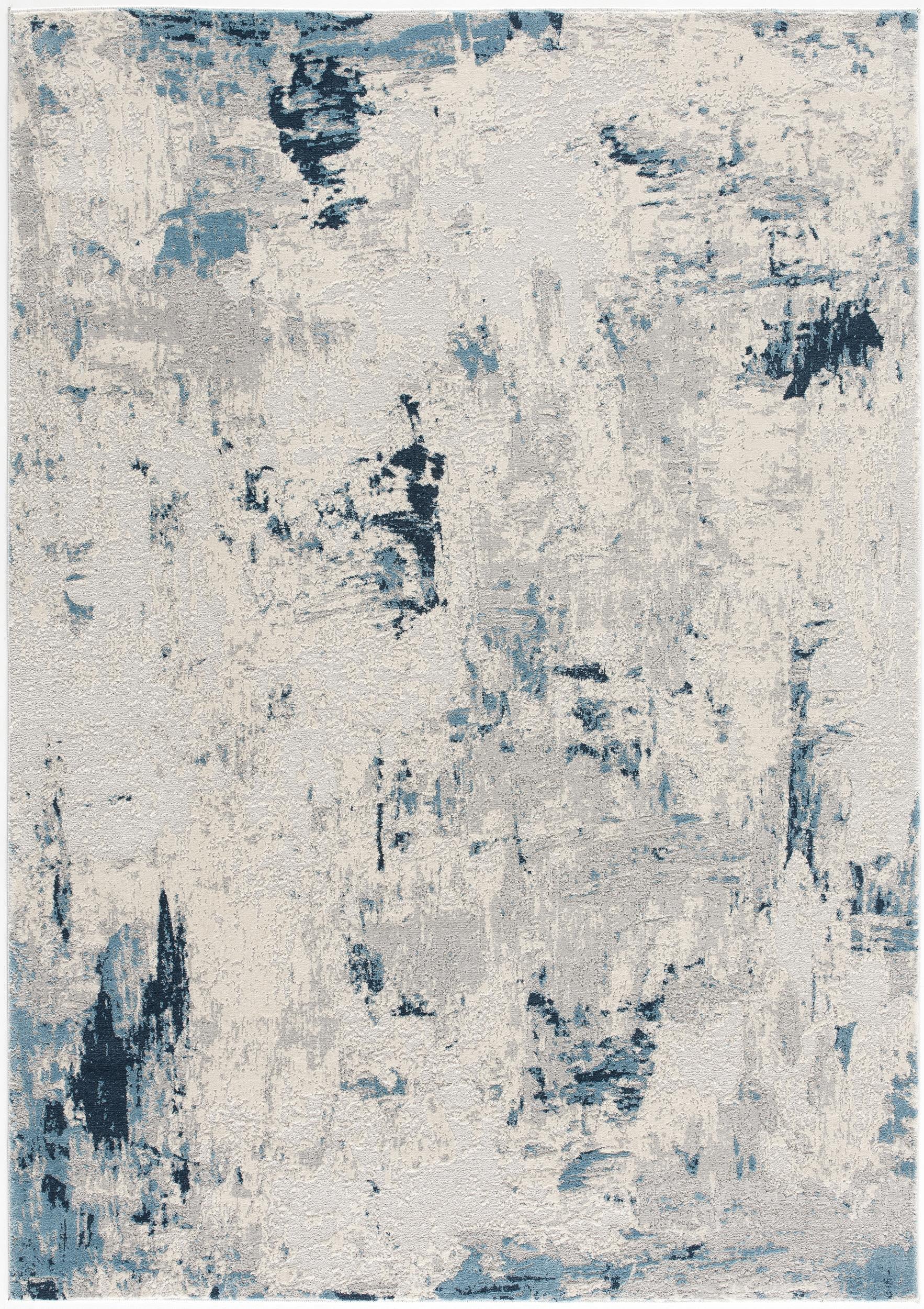 4' X 6' Blue Abstract Dhurrie Area Rug-Area Rugs-DECOROLALA