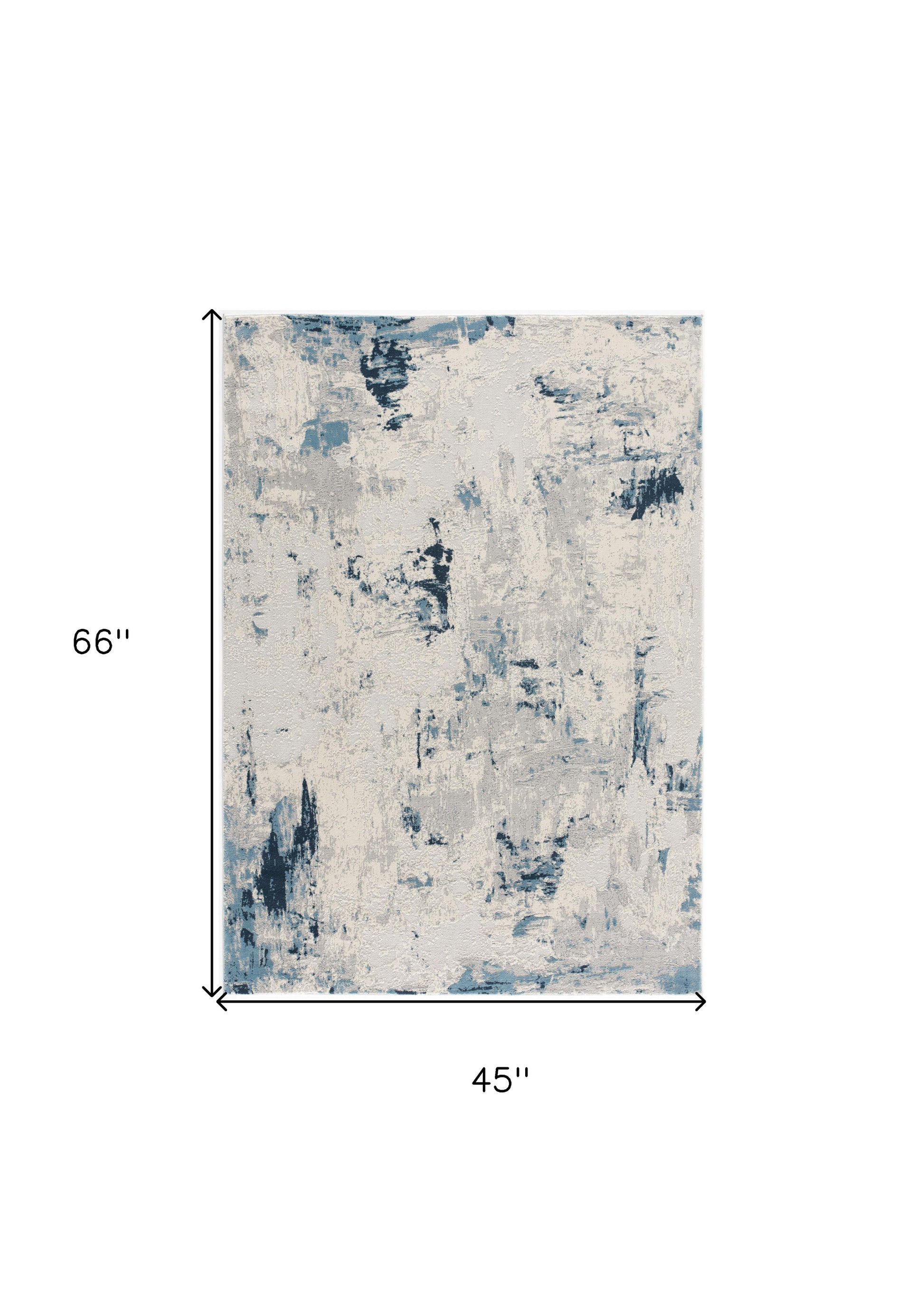 4' X 6' Blue Abstract Dhurrie Area Rug-Area Rugs-DECOROLALA