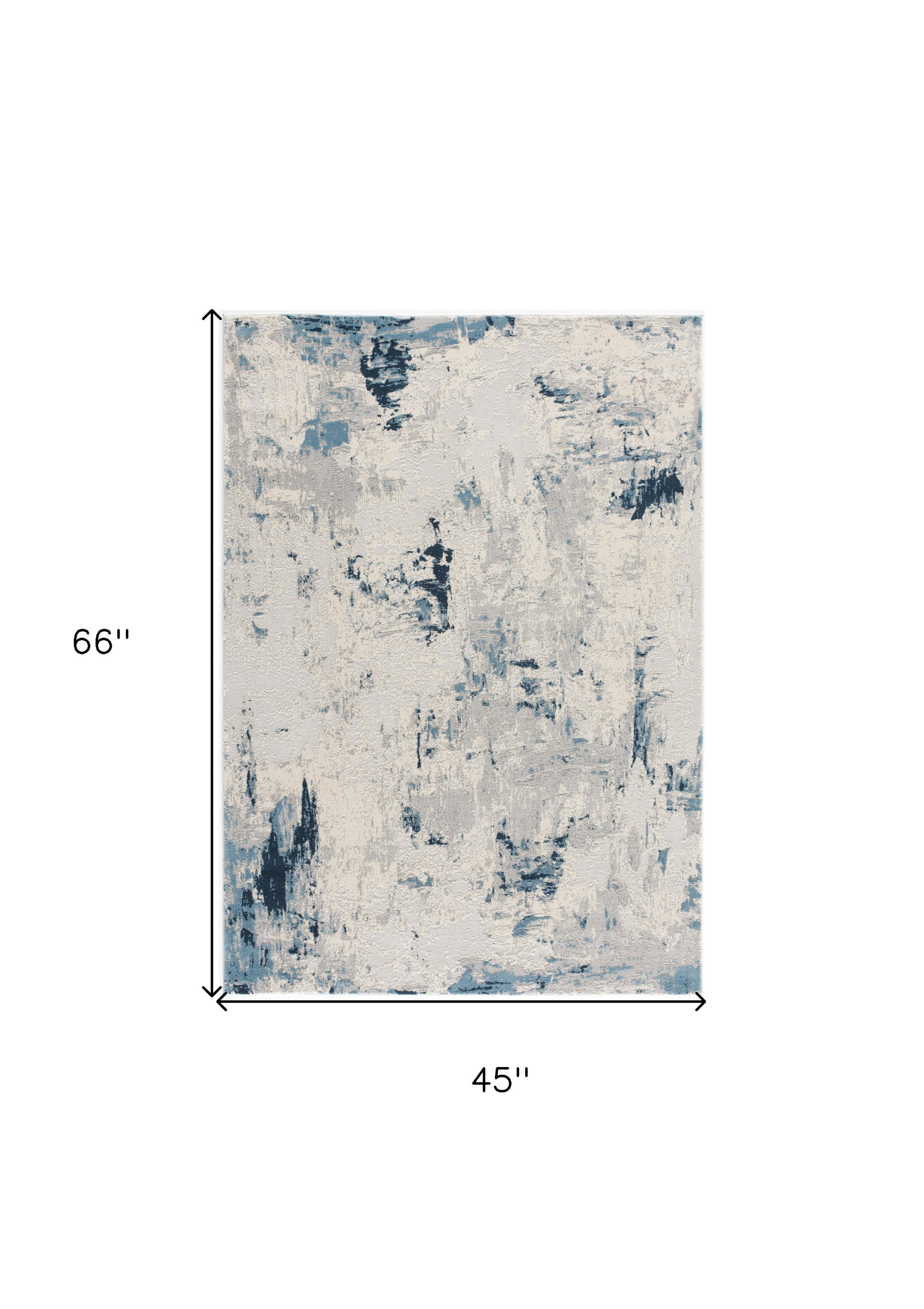 4' X 6' Blue Abstract Dhurrie Area Rug-Area Rugs-DECOROLALA