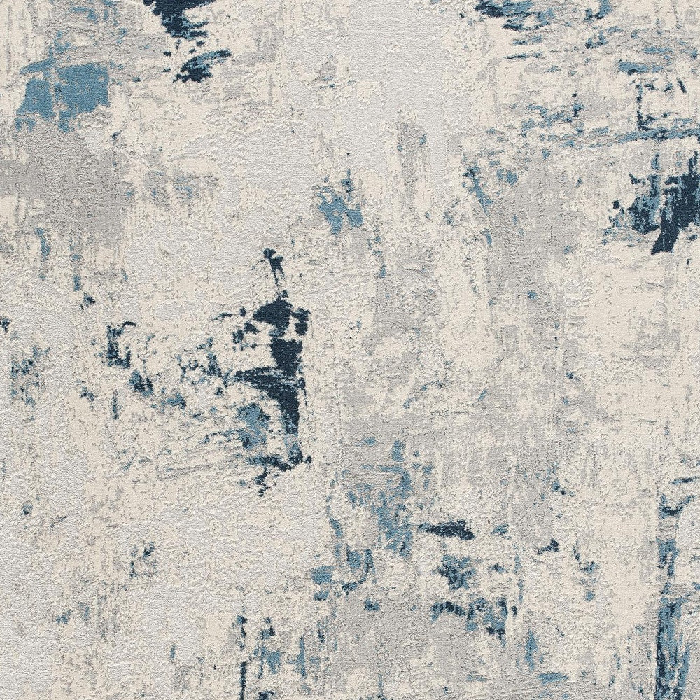 4' X 6' Blue Abstract Dhurrie Area Rug-Area Rugs-DECOROLALA