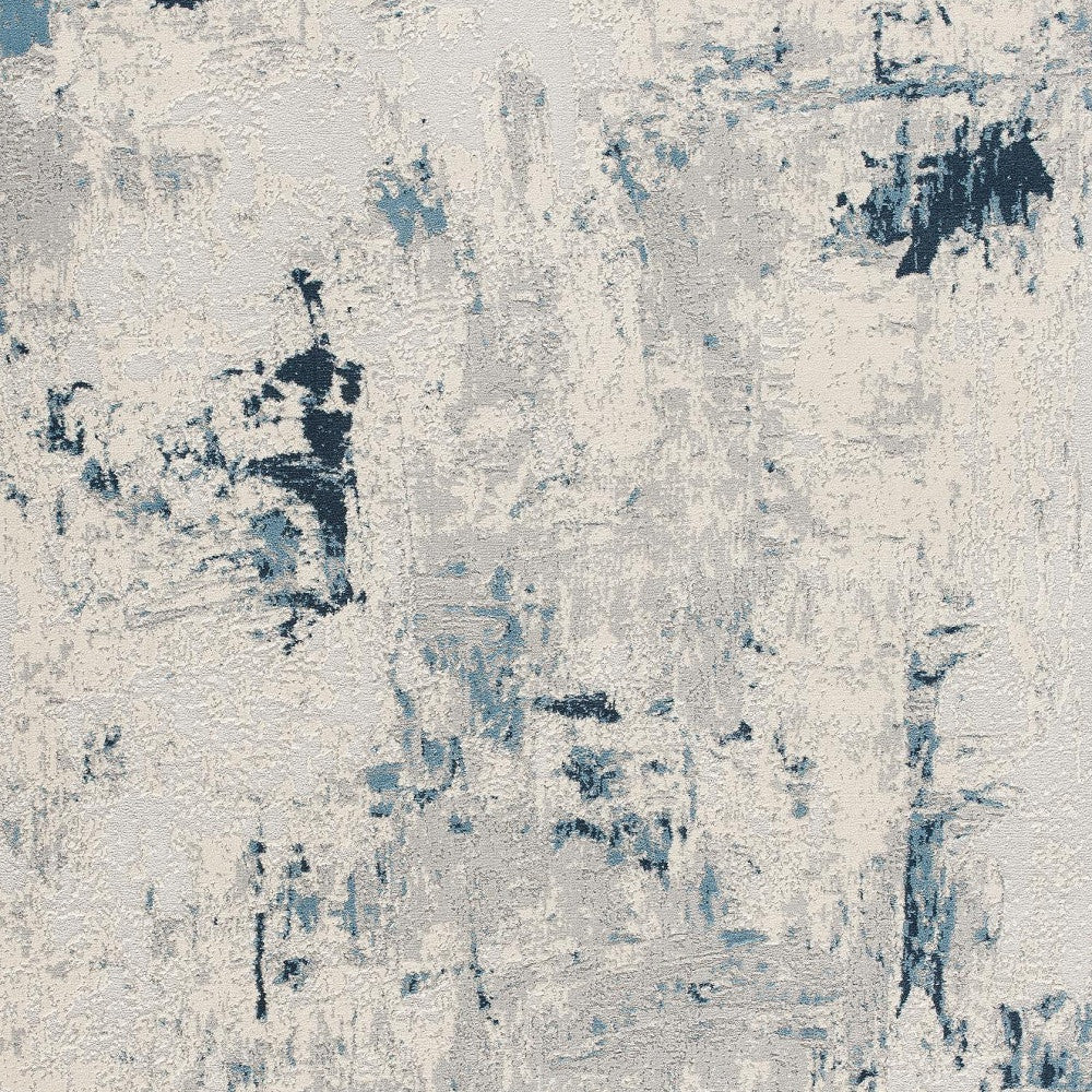 4' X 6' Blue Abstract Dhurrie Area Rug-Area Rugs-DECOROLALA