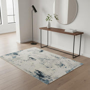 4' X 6' Blue Abstract Dhurrie Area Rug-Area Rugs-DECOROLALA