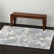 4' X 6' Blue Abstract Dhurrie Area Rug-Area Rugs-DECOROLALA