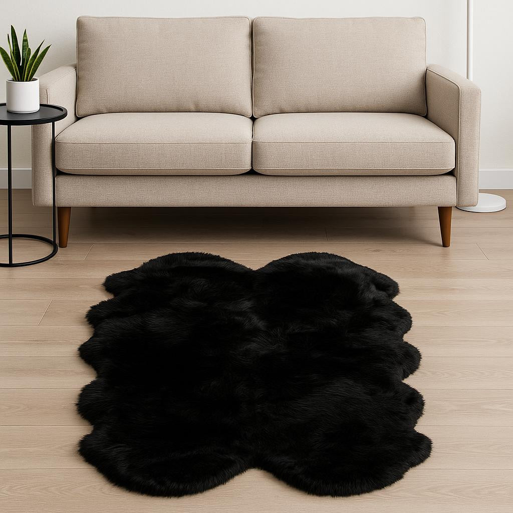 4' X 6' Chocolate Genuine Sheepskin Area Rug-Area Rugs-DECOROLALA