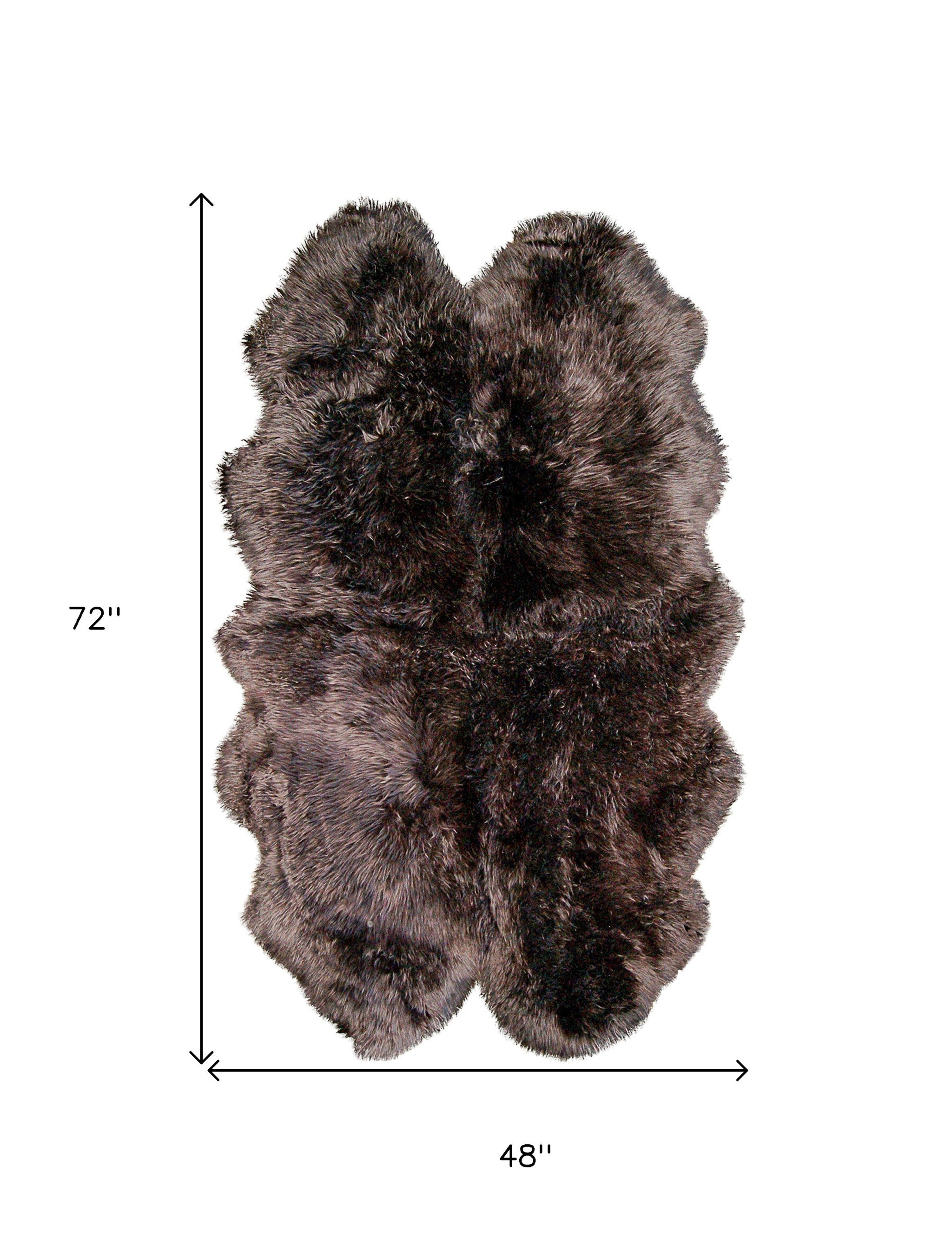4' X 6' Chocolate Genuine Sheepskin Area Rug-Area Rugs-DECOROLALA