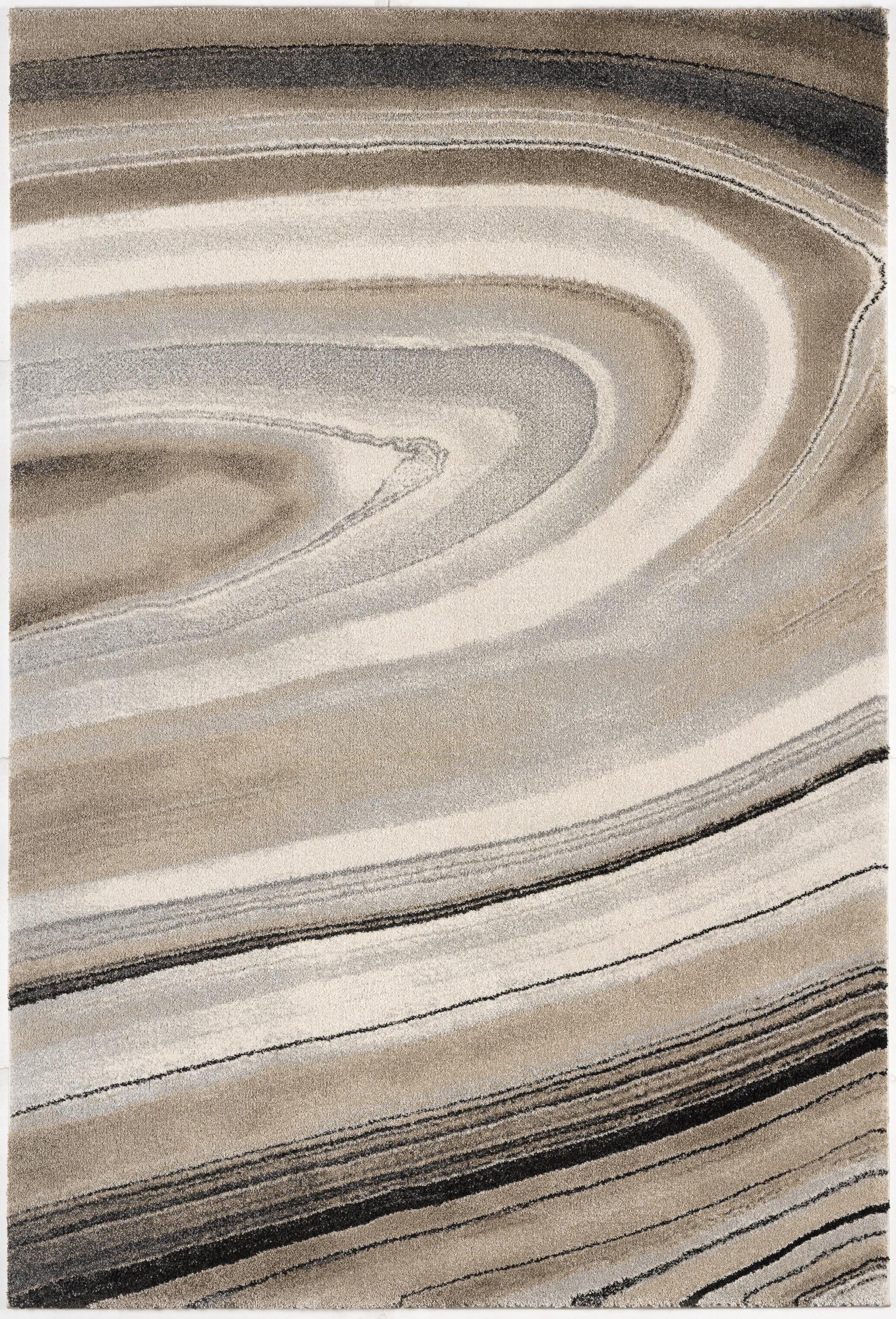 4' X 6' Cream and Tan Abstract Marble Area Rug-Area Rugs-DECOROLALA