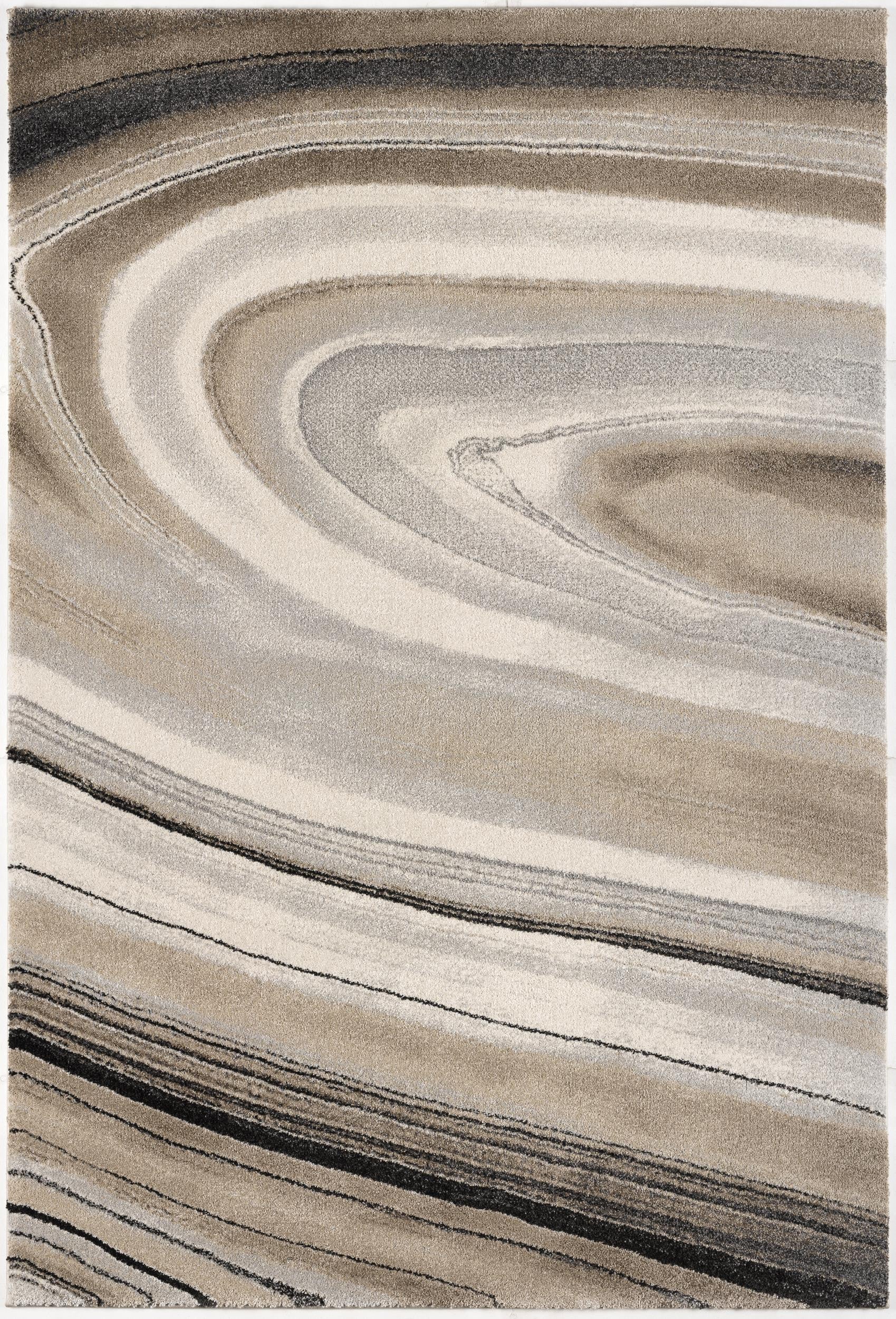 4' X 6' Cream and Tan Abstract Marble Area Rug-Area Rugs-DECOROLALA