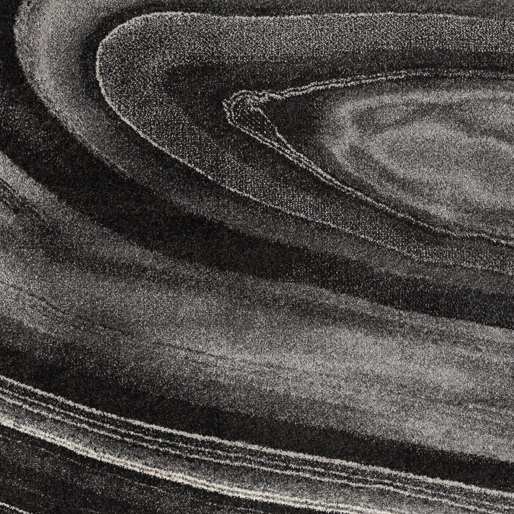 4' X 6' Dark Gray Abstract Illusional Area Rug-Area Rugs-DECOROLALA