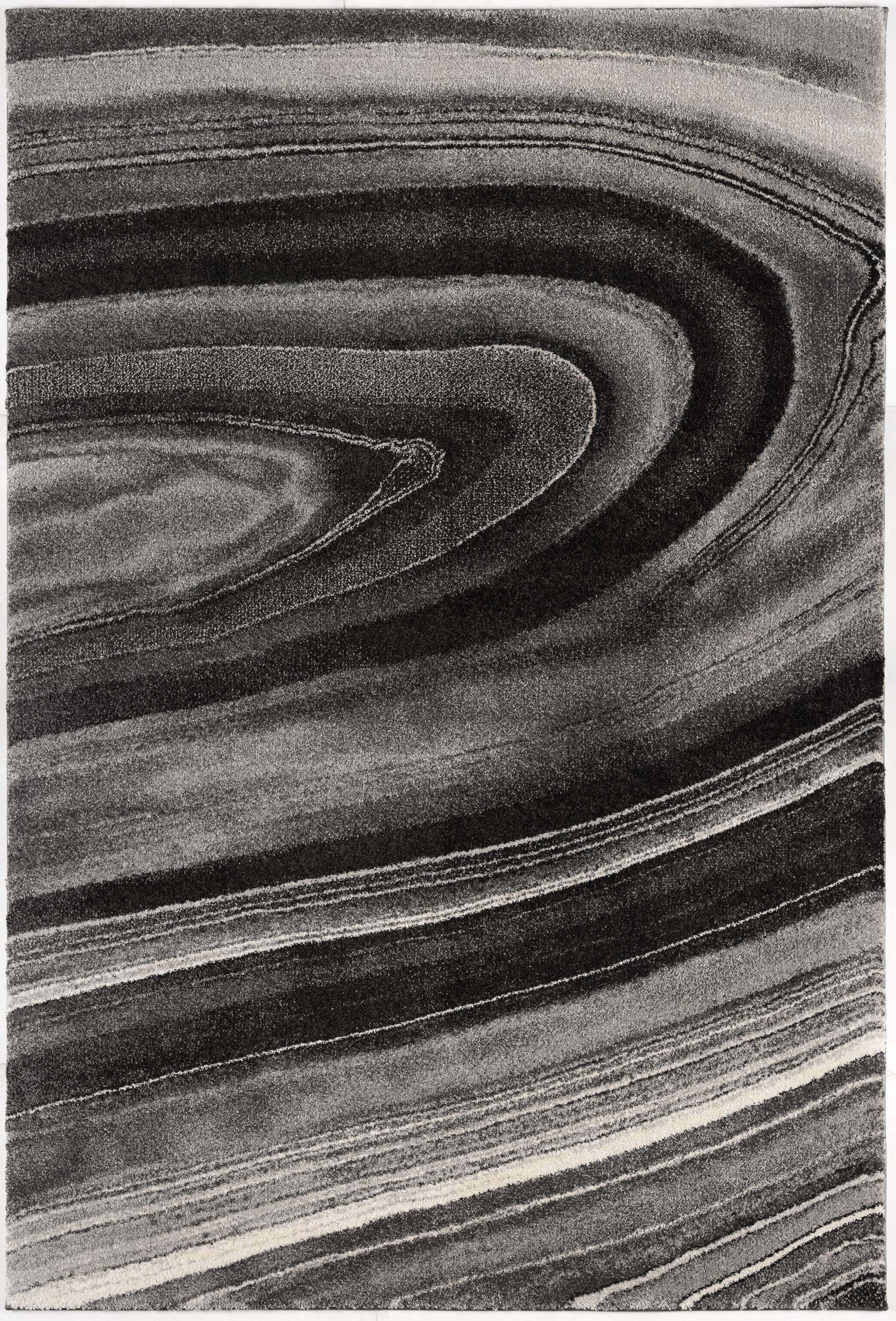 4' X 6' Dark Gray Abstract Illusional Area Rug-Area Rugs-DECOROLALA