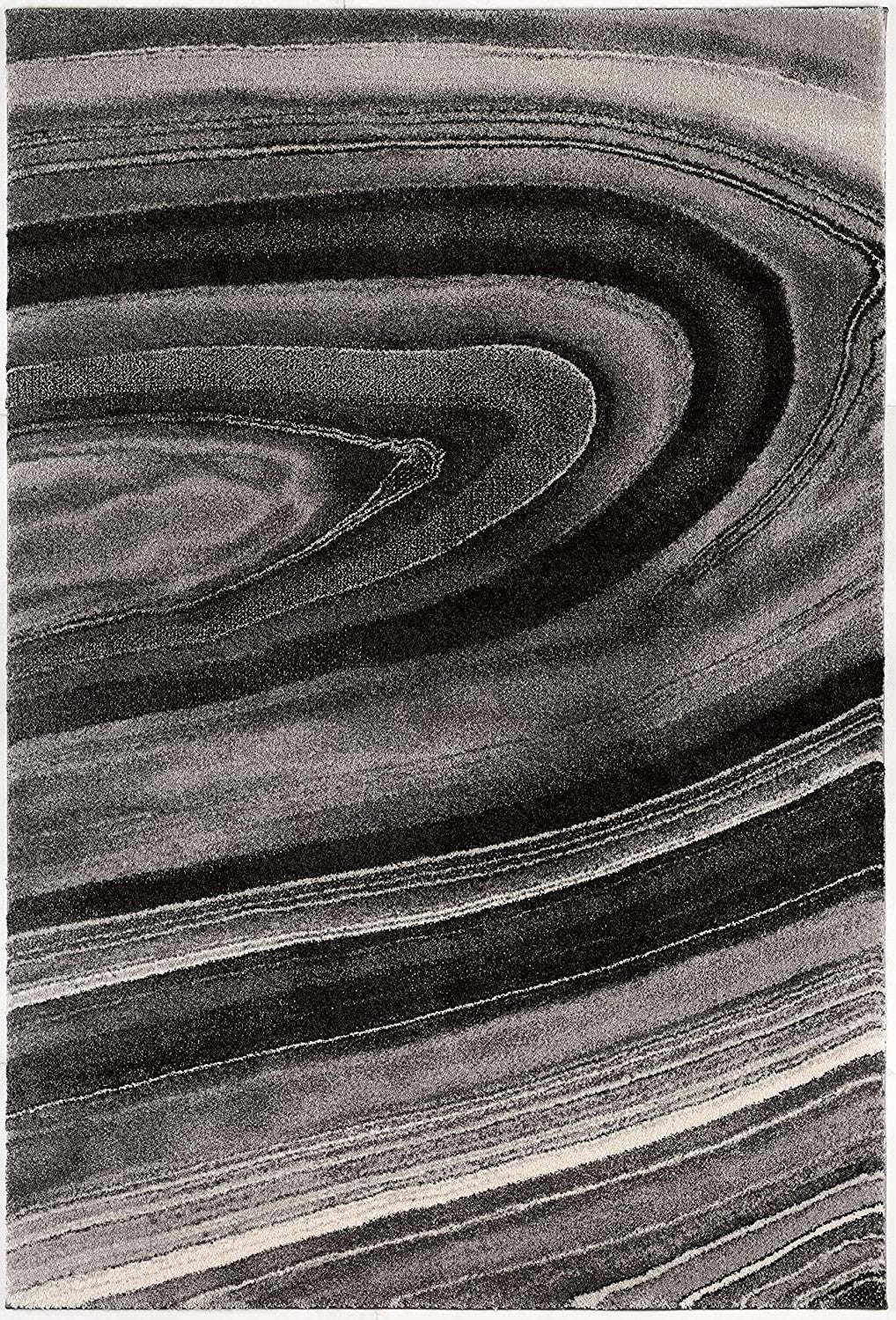 4' X 6' Dark Gray Abstract Illusional Area Rug-Area Rugs-DECOROLALA