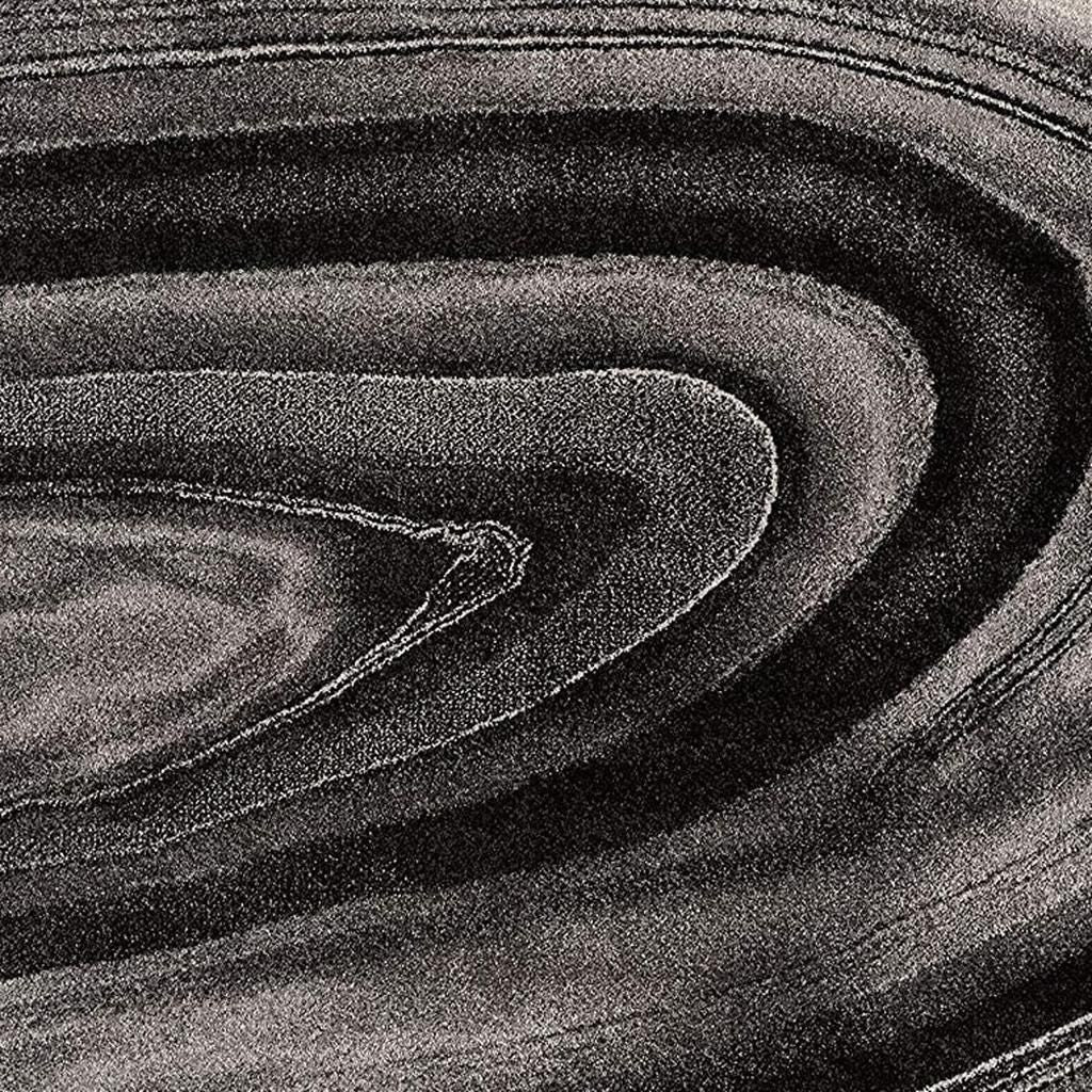 4' X 6' Dark Gray Abstract Illusional Area Rug-Area Rugs-DECOROLALA