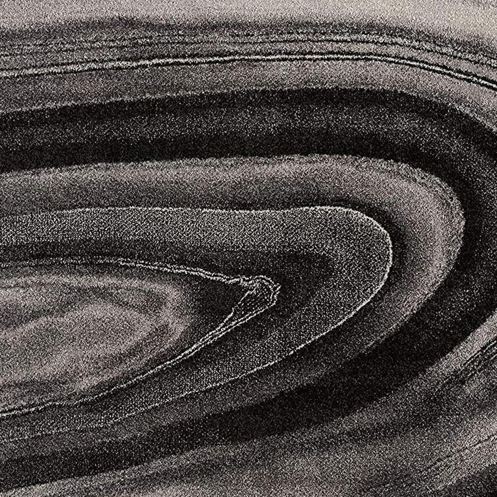 4' X 6' Dark Gray Abstract Illusional Area Rug-Area Rugs-DECOROLALA