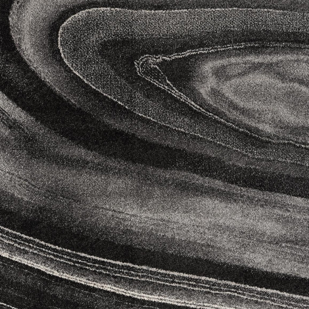 4' X 6' Dark Gray Abstract Illusional Area Rug-Area Rugs-DECOROLALA