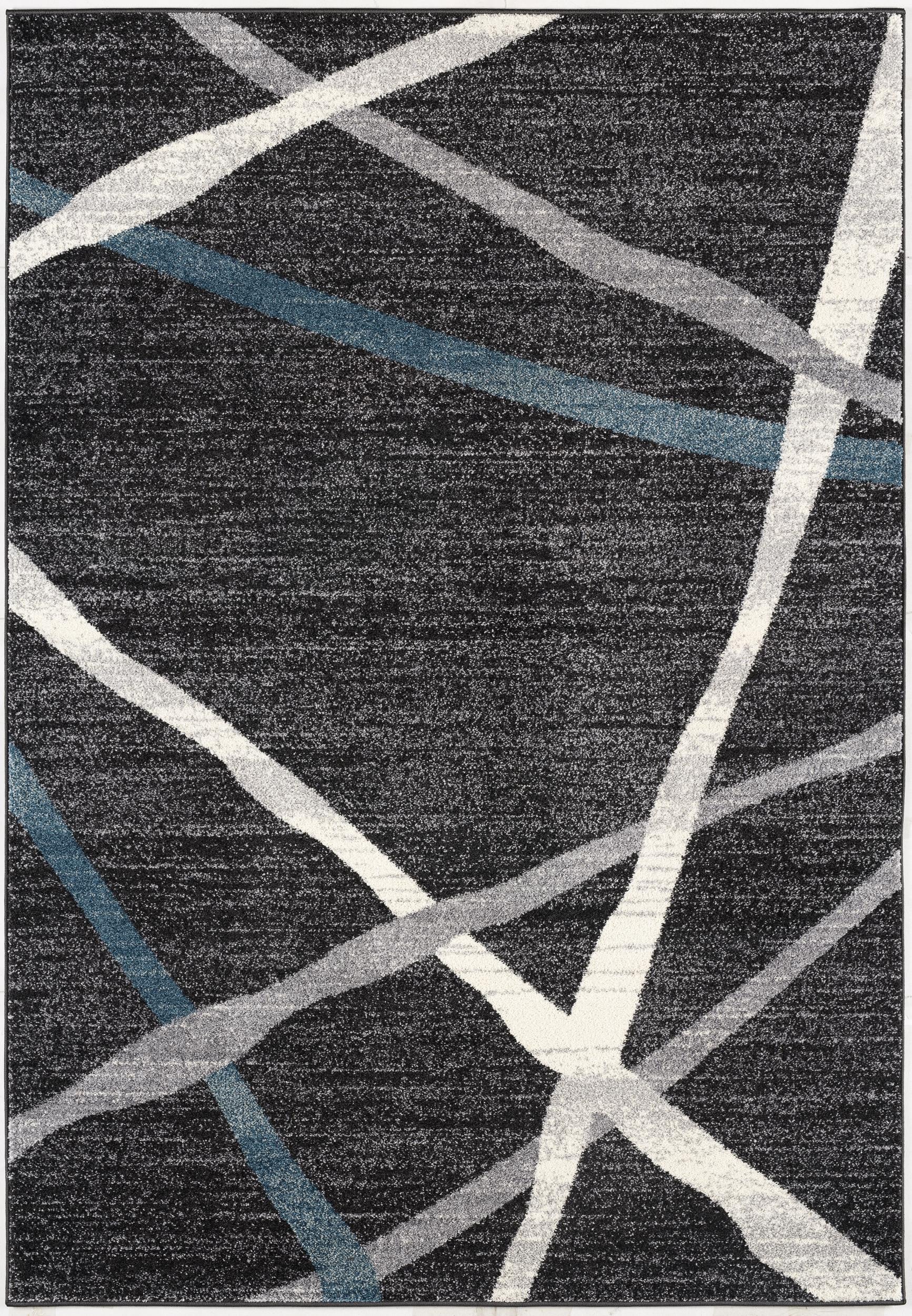 4' X 6' Distressed Black And Gray Abstract Area Rug-Area Rugs-DECOROLALA