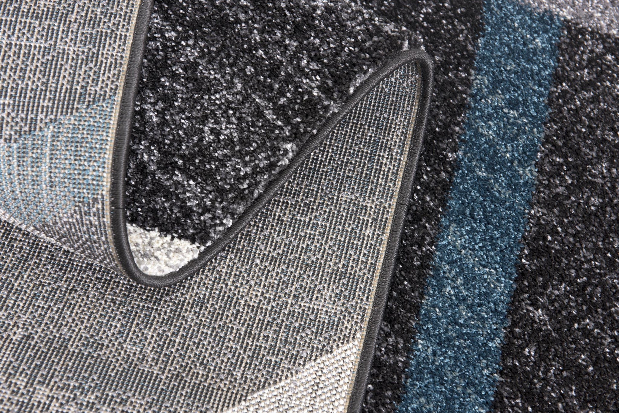 4' X 6' Distressed Black And Gray Abstract Area Rug-Area Rugs-DECOROLALA