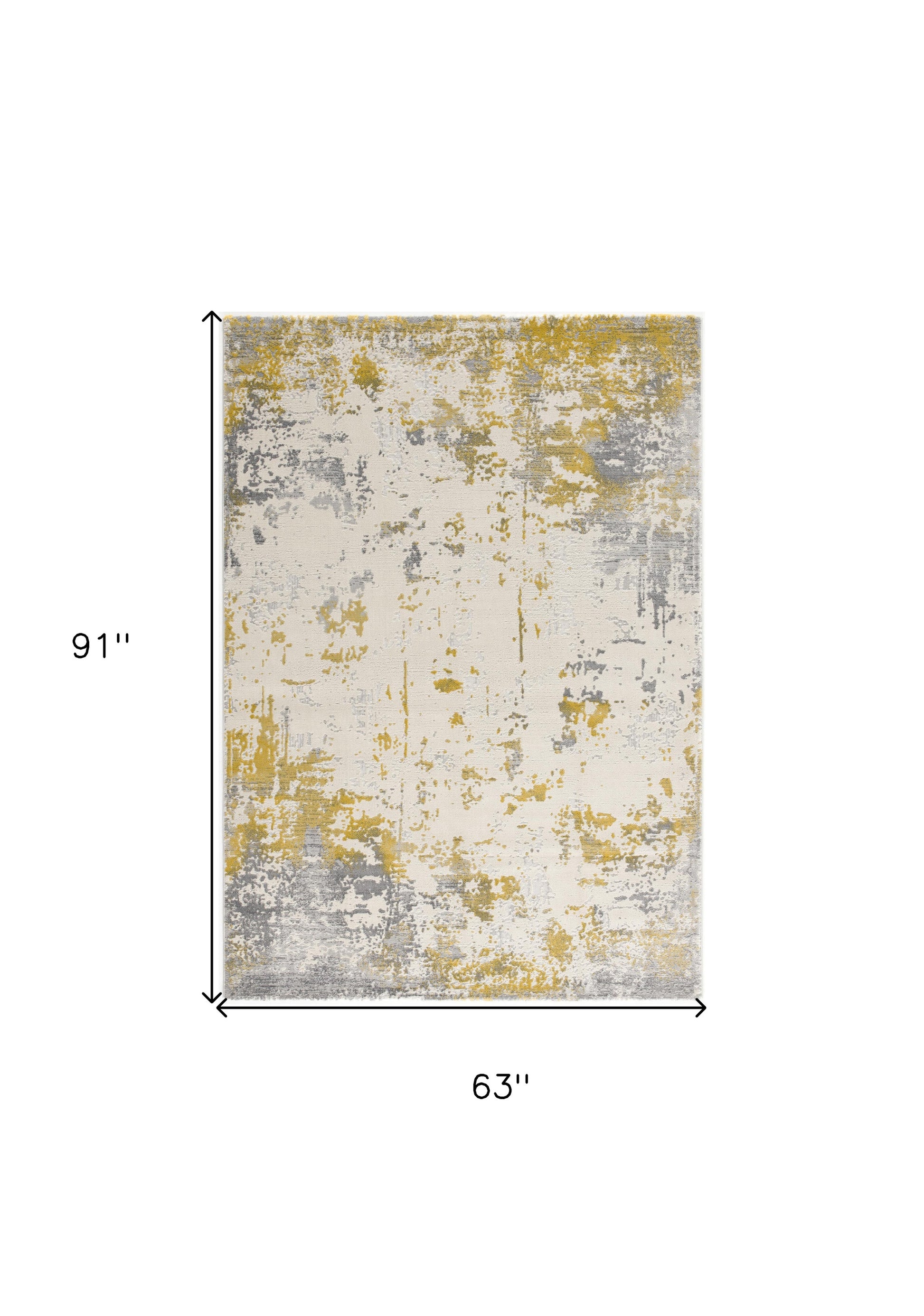 4' X 6' Gold Abstract Dhurrie Area Rug-Area Rugs-DECOROLALA