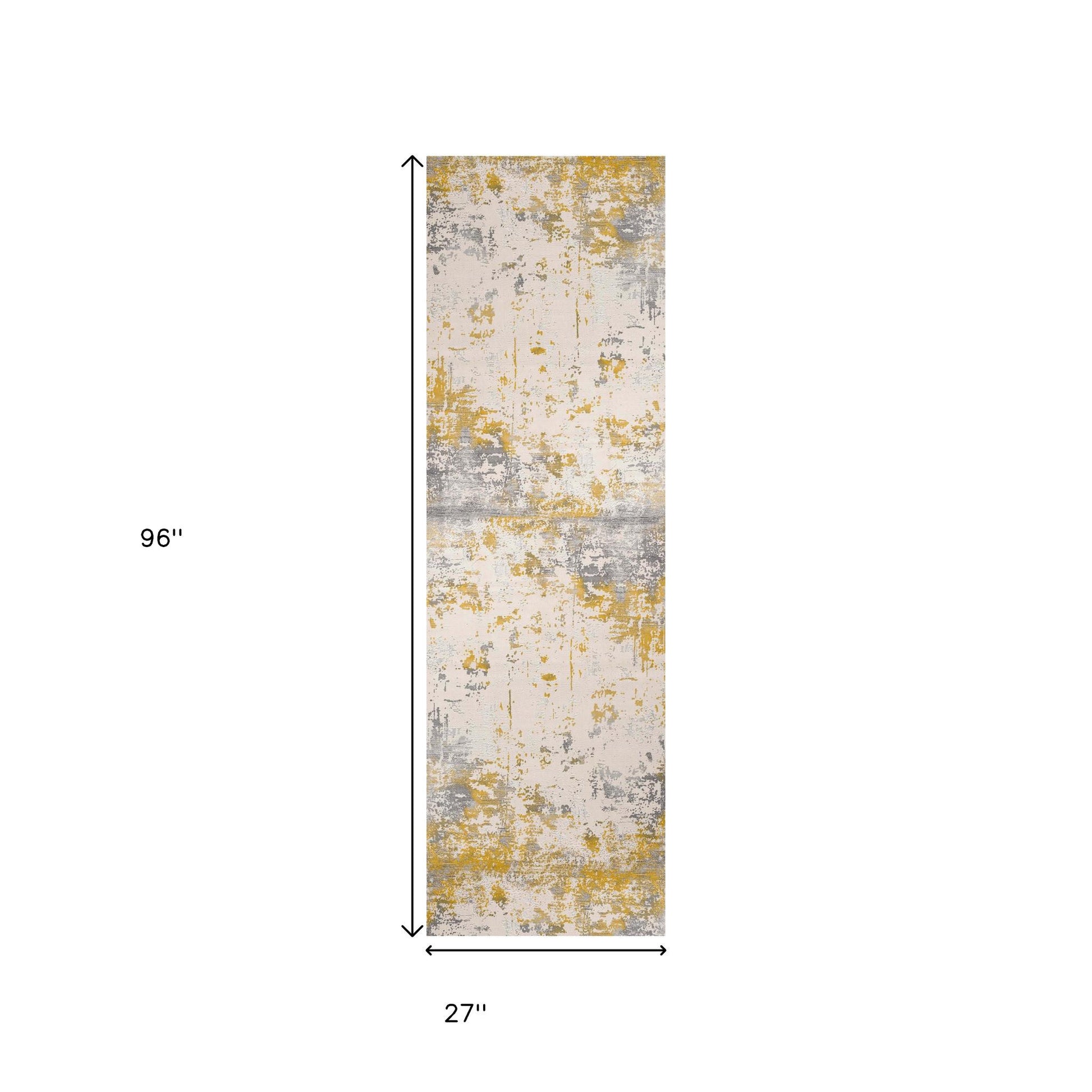 4' X 6' Gold Abstract Dhurrie Area Rug-Area Rugs-DECOROLALA