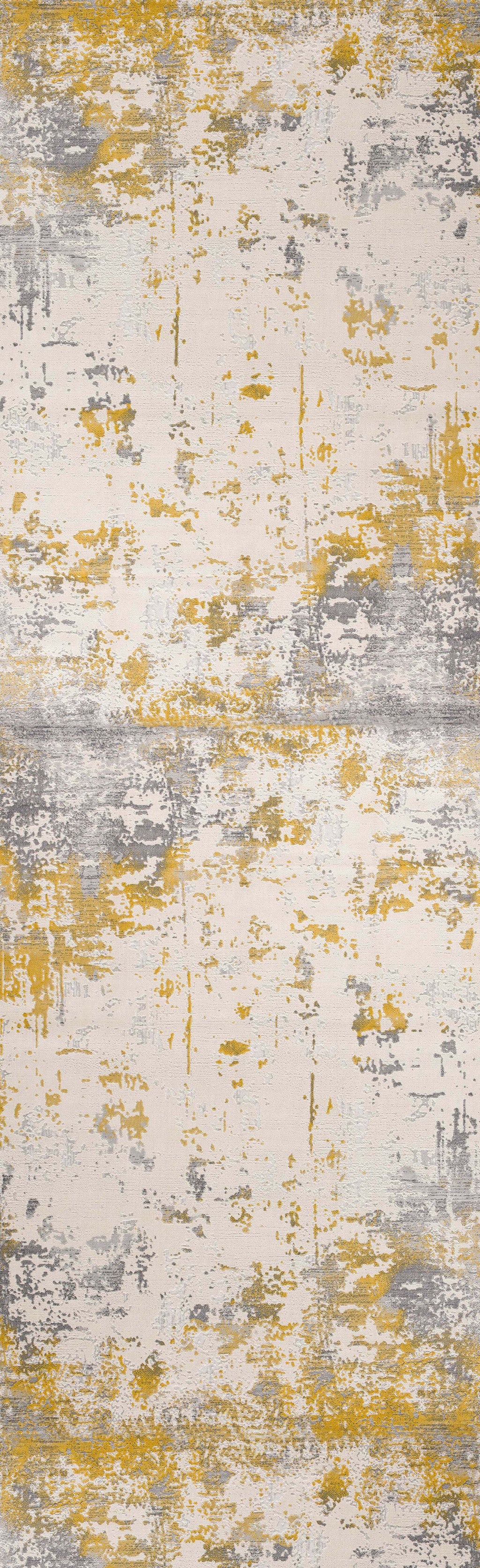 4' X 6' Gold Abstract Dhurrie Area Rug-Area Rugs-DECOROLALA