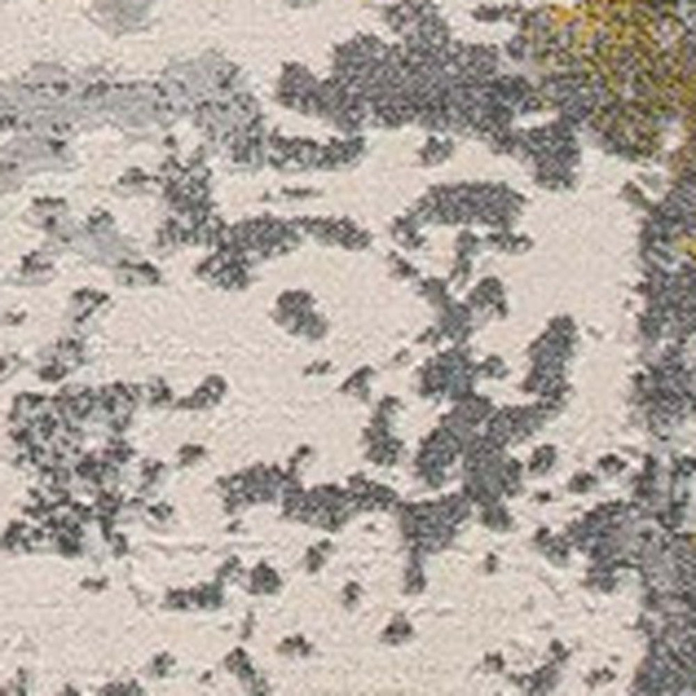 4' X 6' Gold Abstract Dhurrie Area Rug-Area Rugs-DECOROLALA