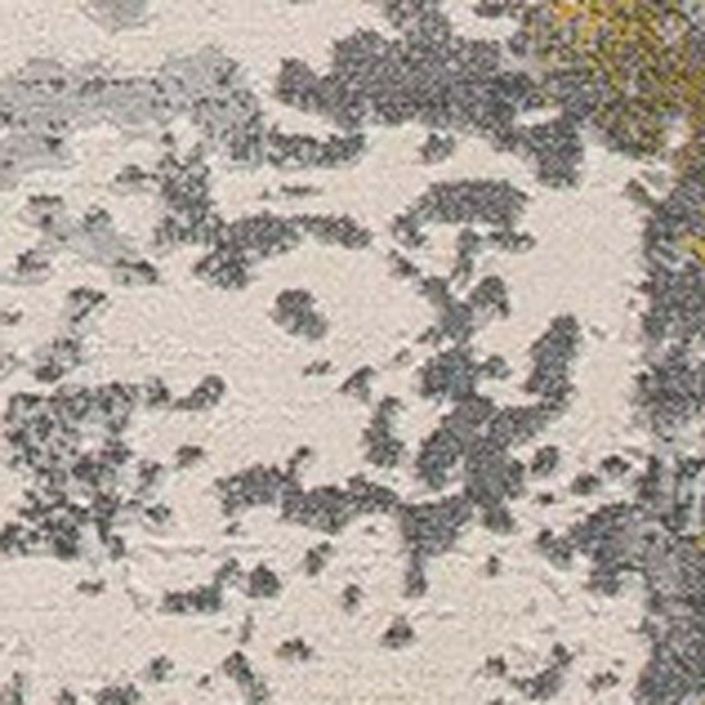 4' X 6' Gold Abstract Dhurrie Area Rug-Area Rugs-DECOROLALA