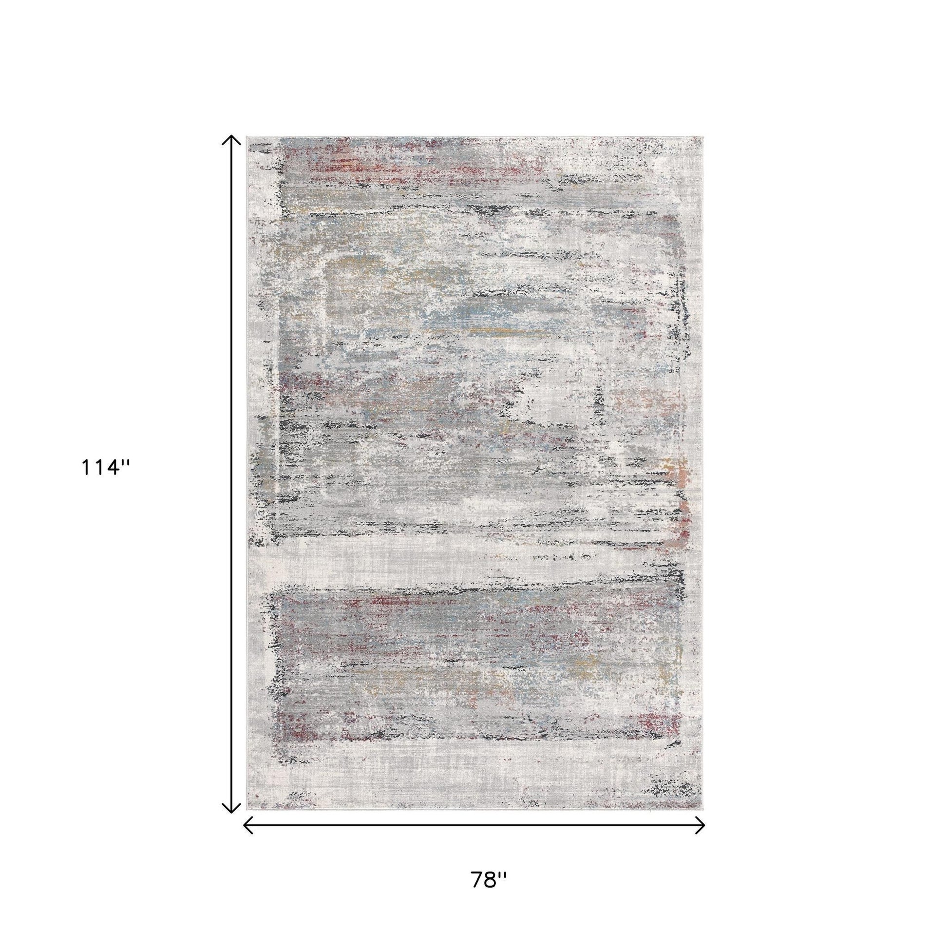 4' X 6' Gray Abstract Irregular Blocks Area Rug-Area Rugs-DECOROLALA