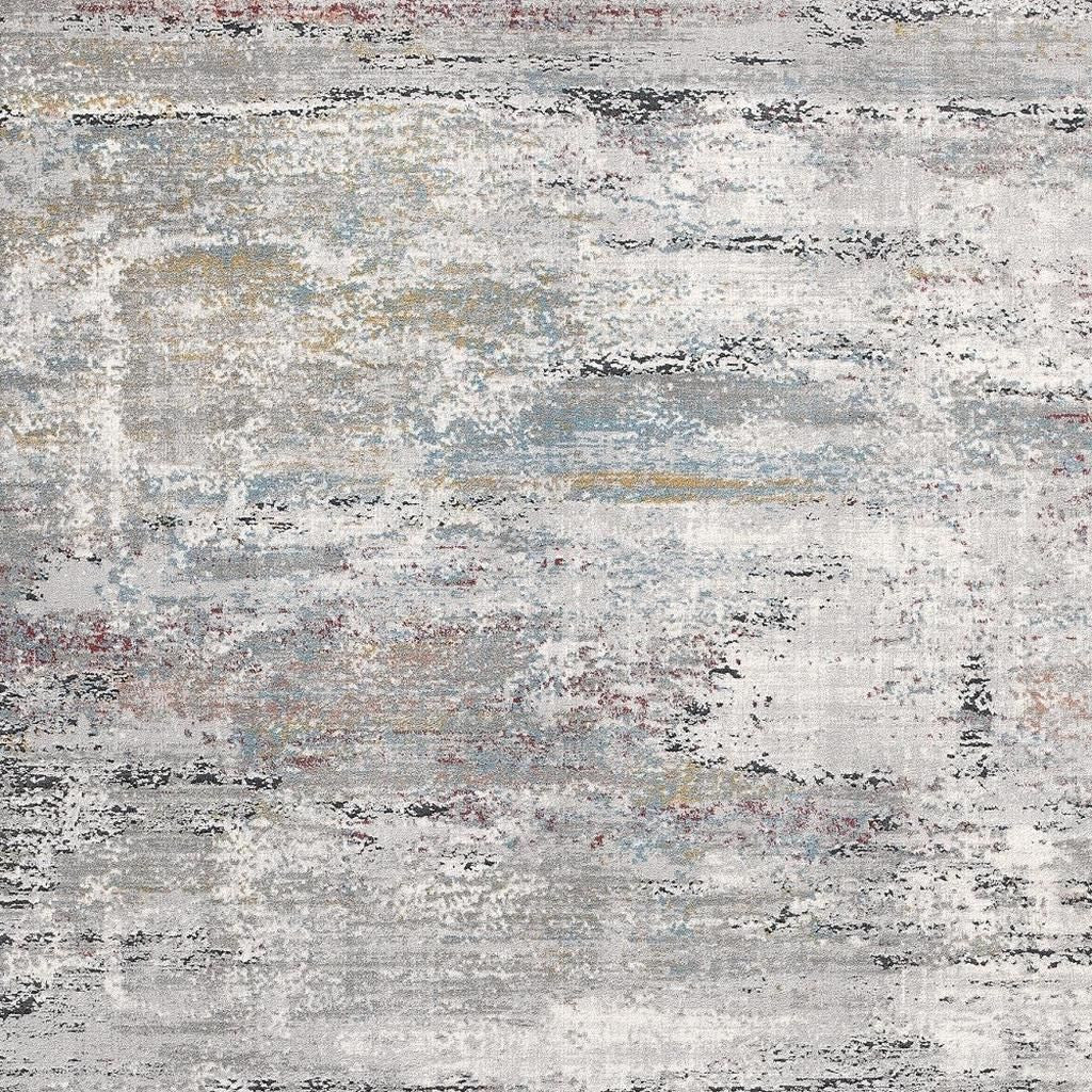 4' X 6' Gray Abstract Irregular Blocks Area Rug-Area Rugs-DECOROLALA