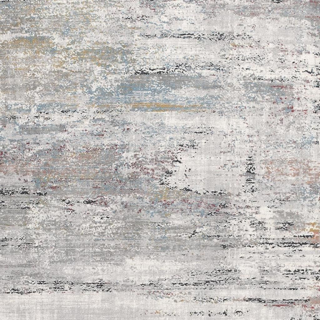 4' X 6' Gray Abstract Irregular Blocks Area Rug-Area Rugs-DECOROLALA